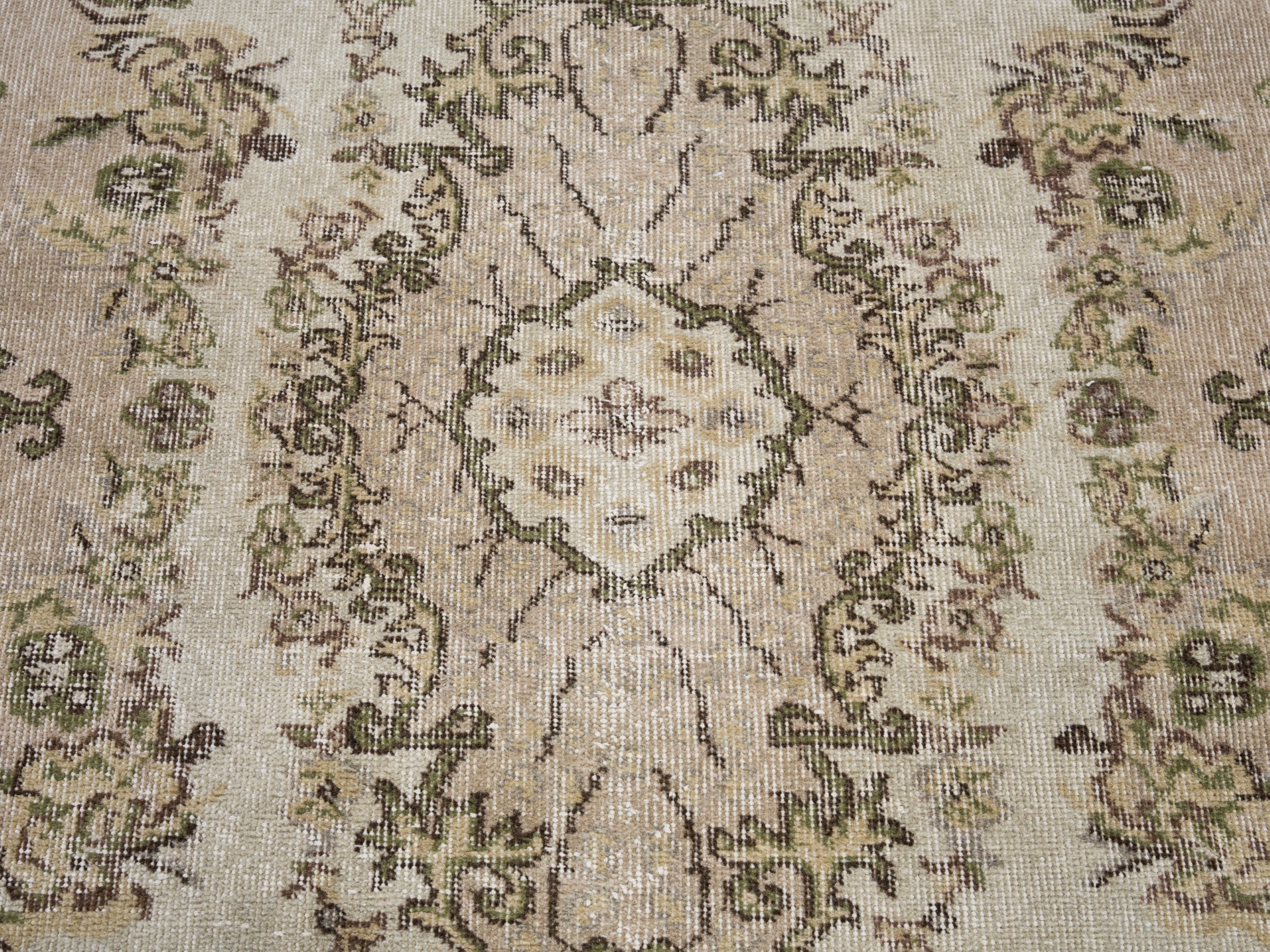 Turkish Isparta area rug in cream and greige, view 4 of 10