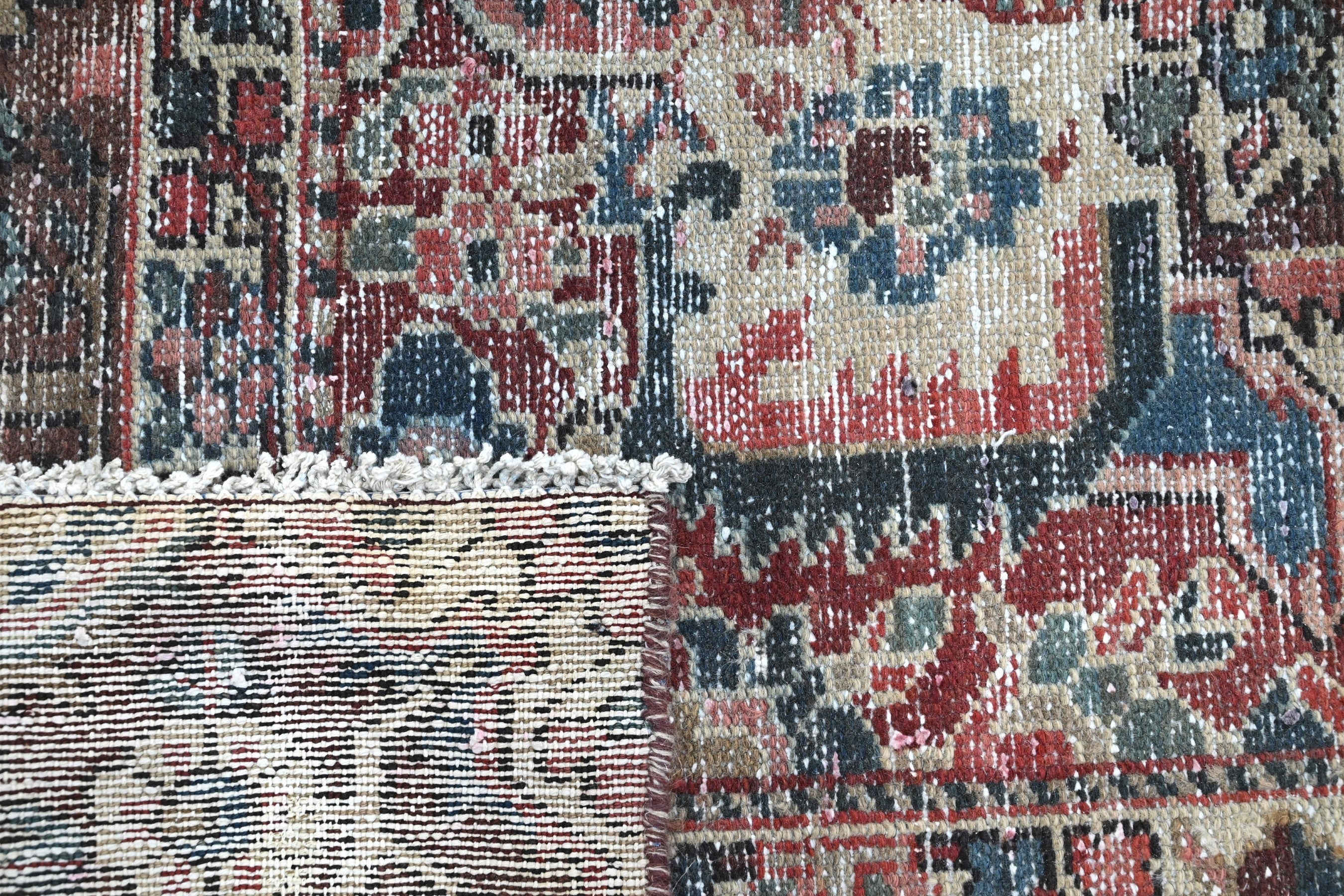 Persian Bakhtiari oversized rug in greige and faded red, view 22 of 22
