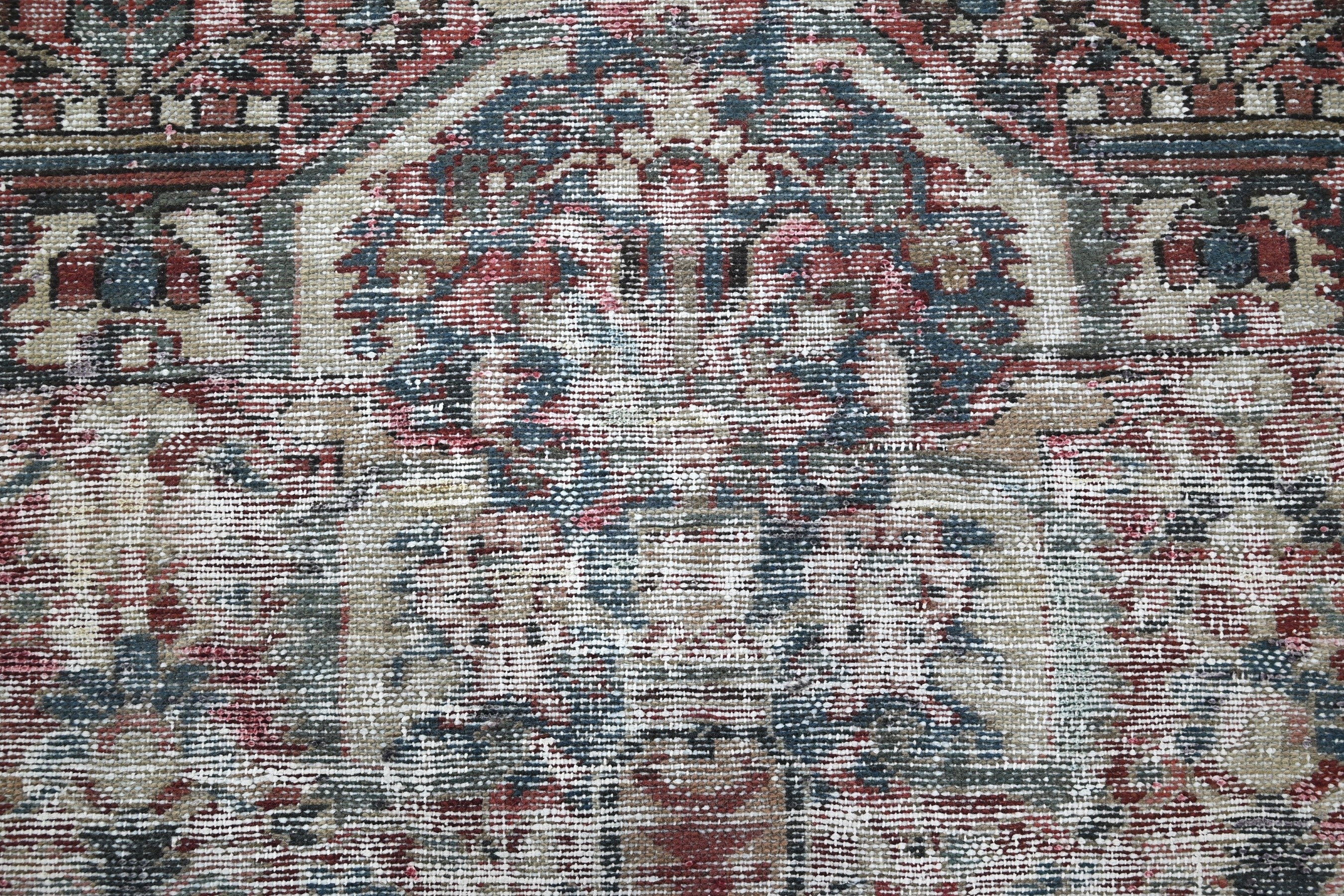 Persian Bakhtiari oversized rug in greige and faded red, view 10 of 22