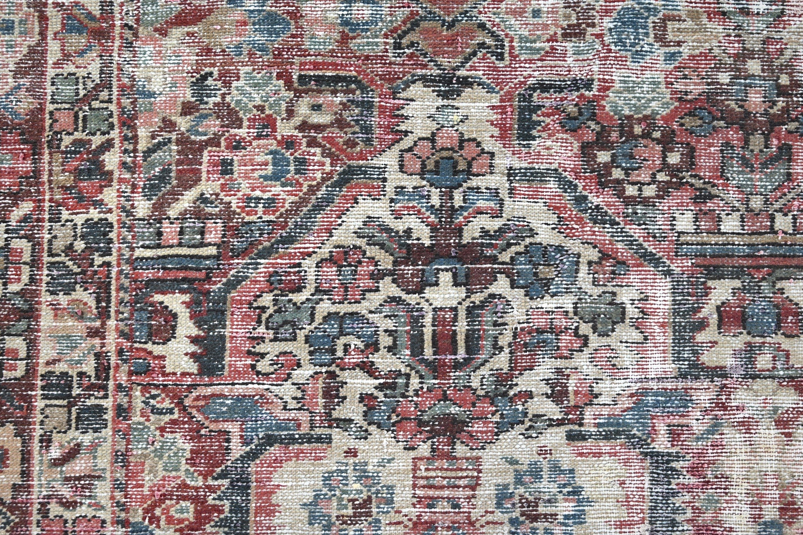 Persian Bakhtiari oversized rug in greige and faded red, view 12 of 22