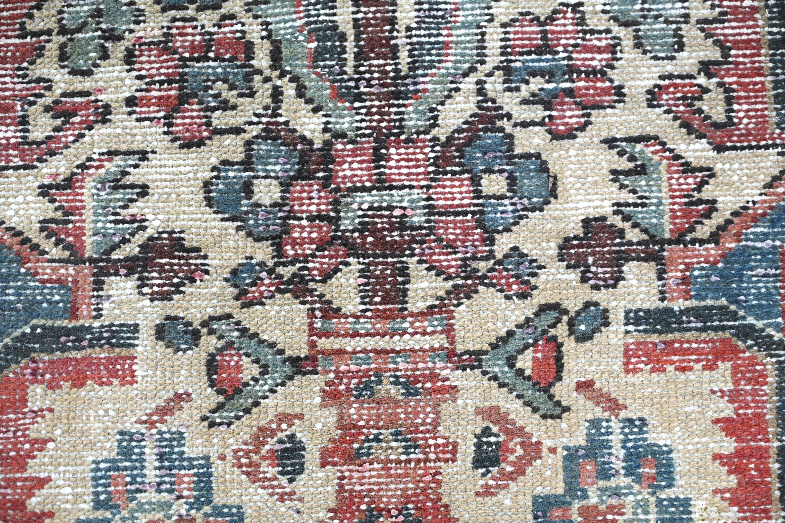 Persian Bakhtiari oversized rug in greige and faded red, view 17 of 22