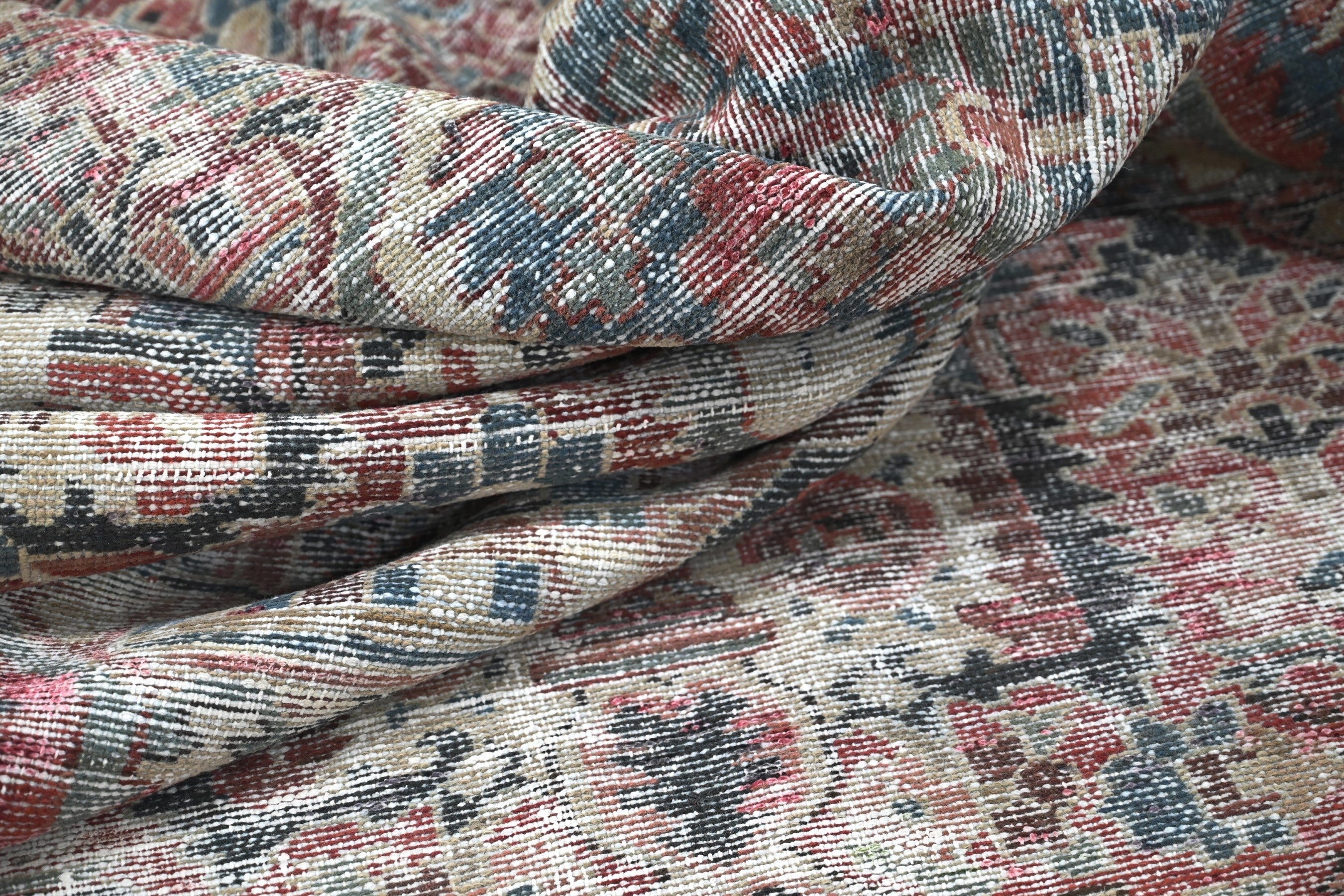 Persian Bakhtiari oversized rug in greige and faded red, view 19 of 22