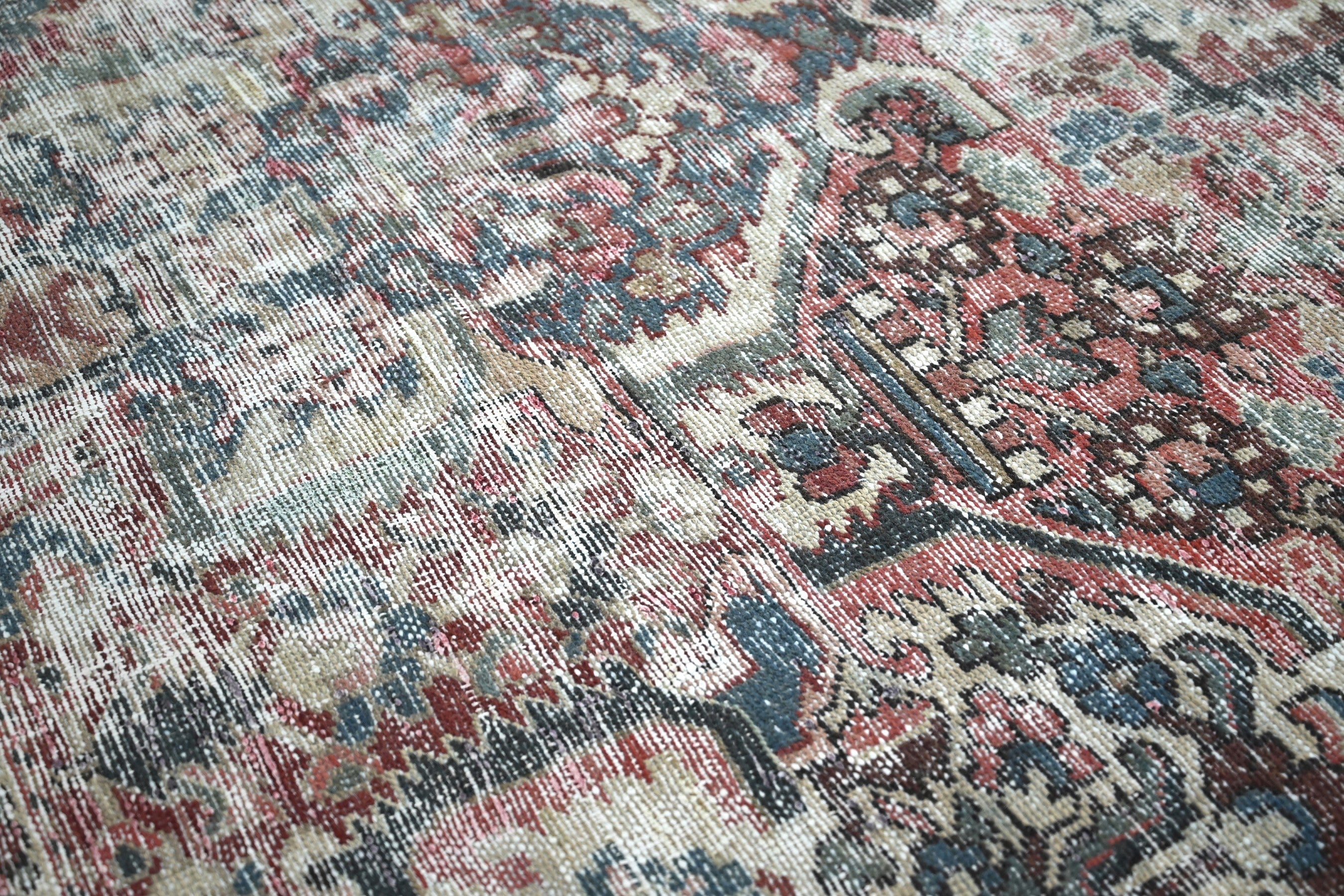 Persian Bakhtiari oversized rug in greige and faded red, view 5 of 22