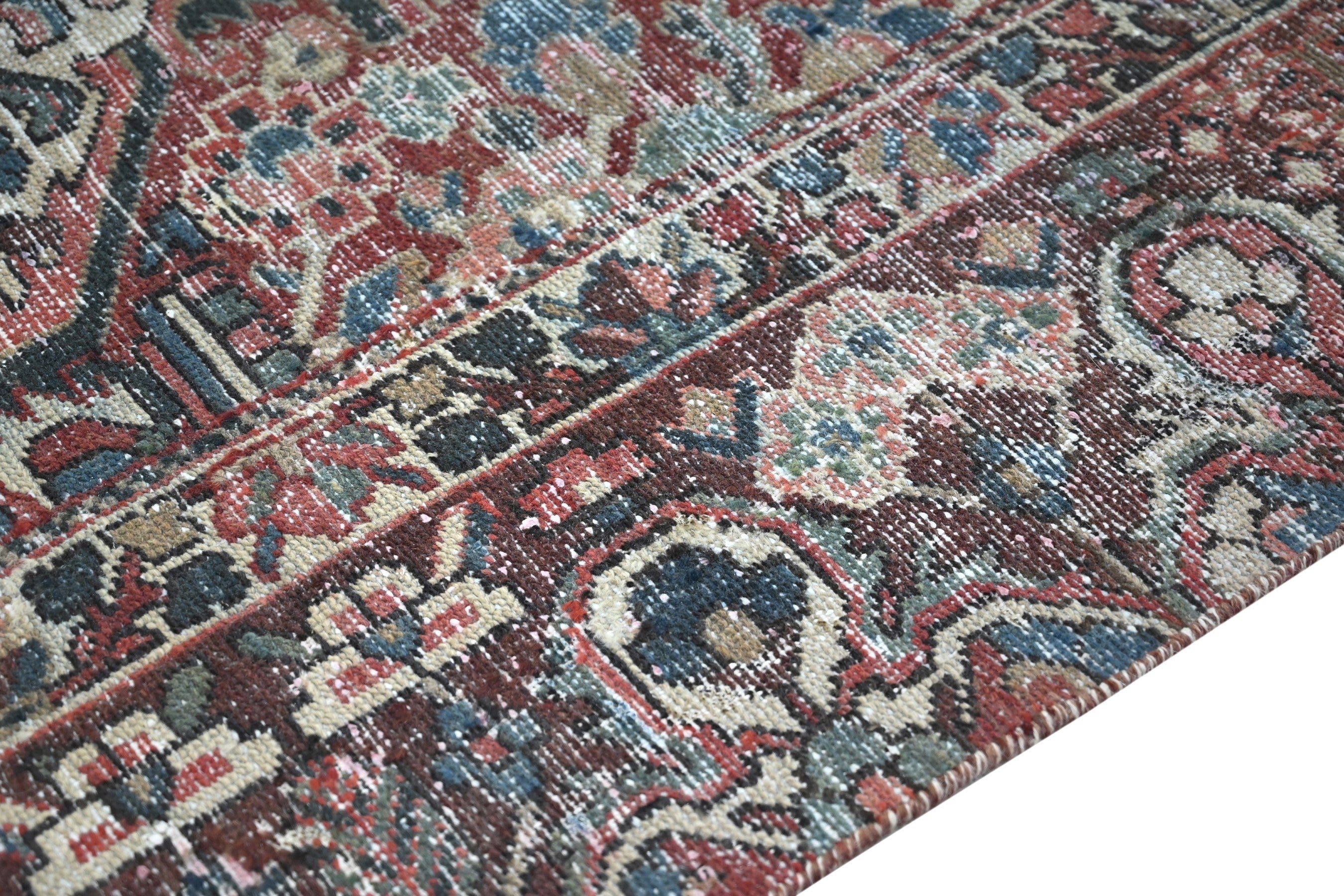 Persian Bakhtiari oversized rug in greige and faded red, view 6 of 22