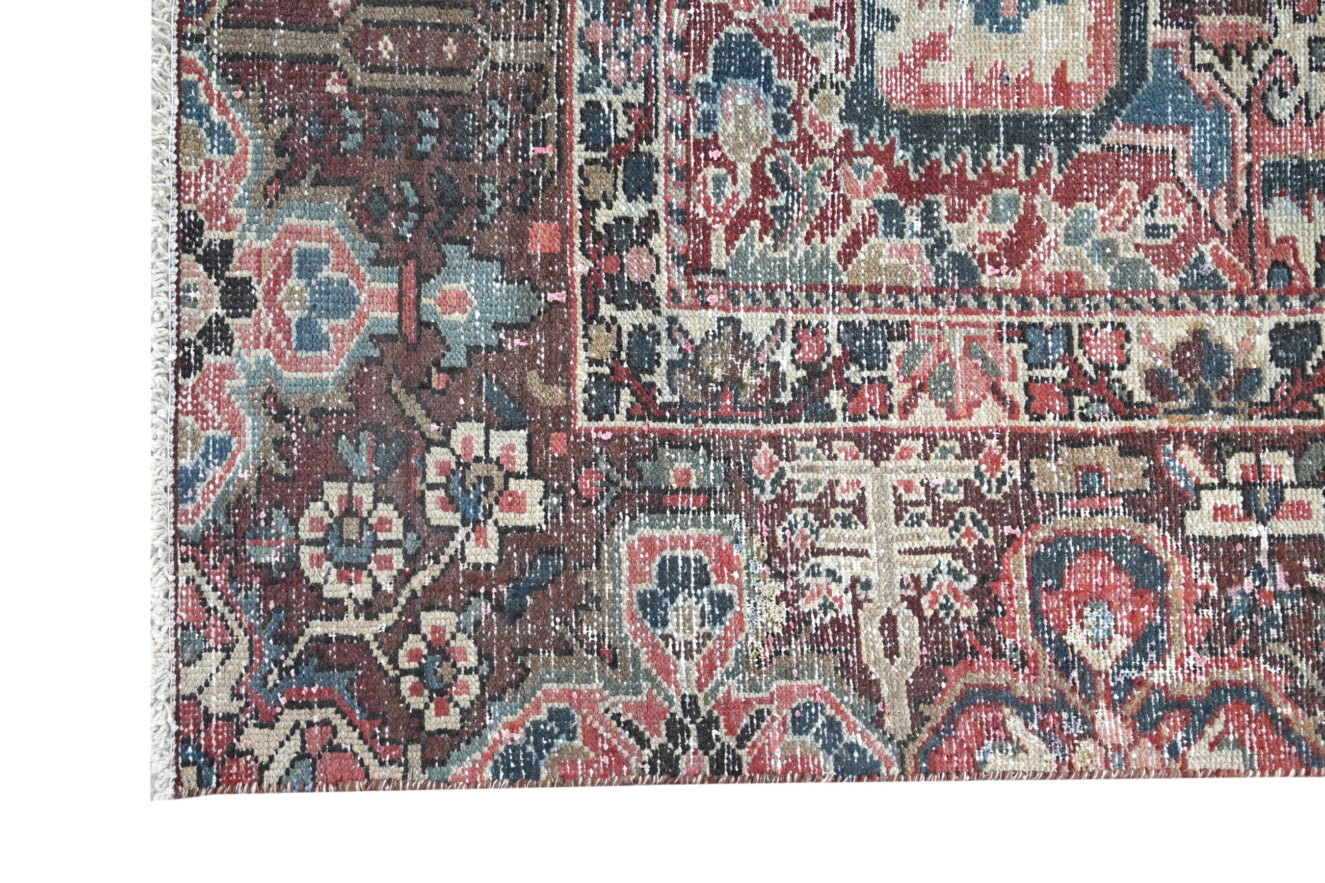 Persian Bakhtiari oversized rug in greige and faded red, view 8 of 22