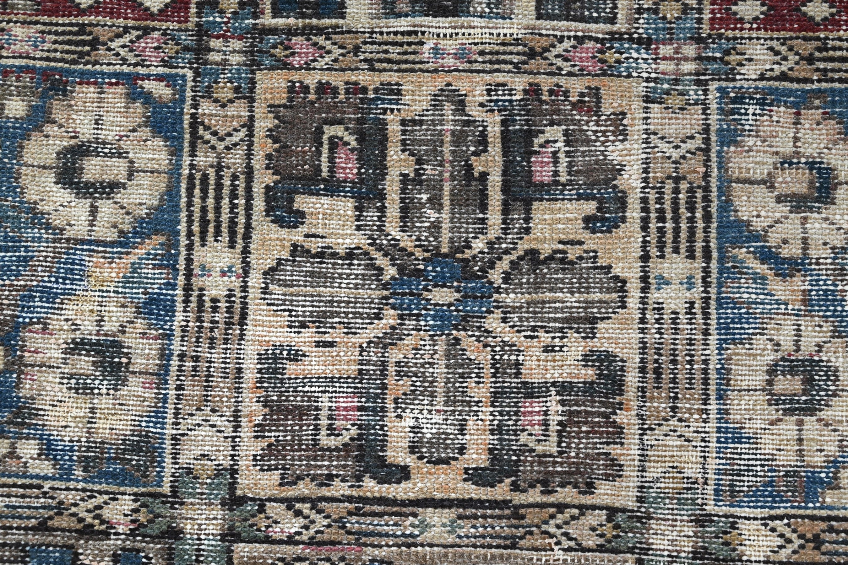 Persian Bakhtiari oversized rug in charcoal and cream, view 14 of 19
