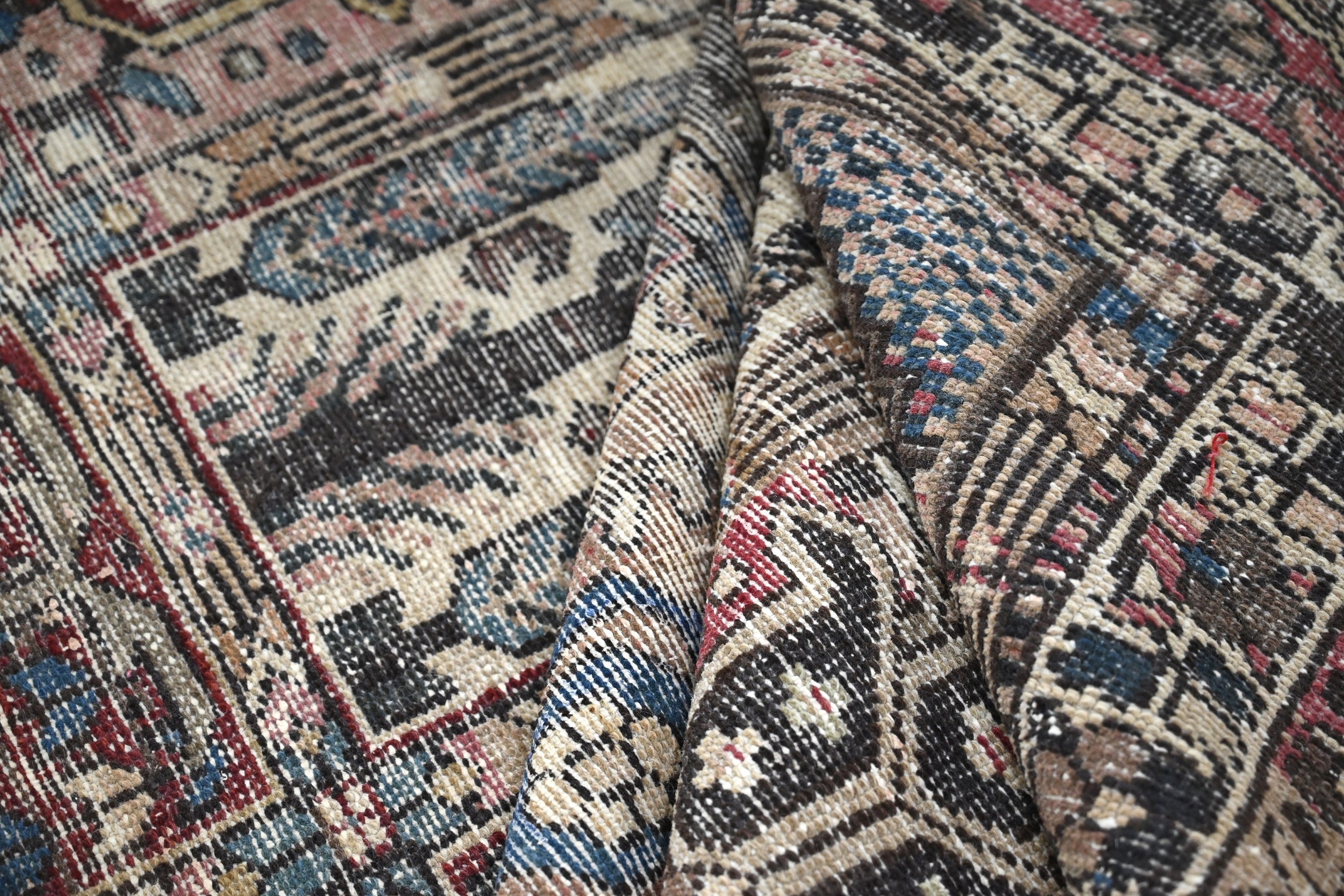 Persian Bakhtiari oversized rug in charcoal and cream, view 15 of 19