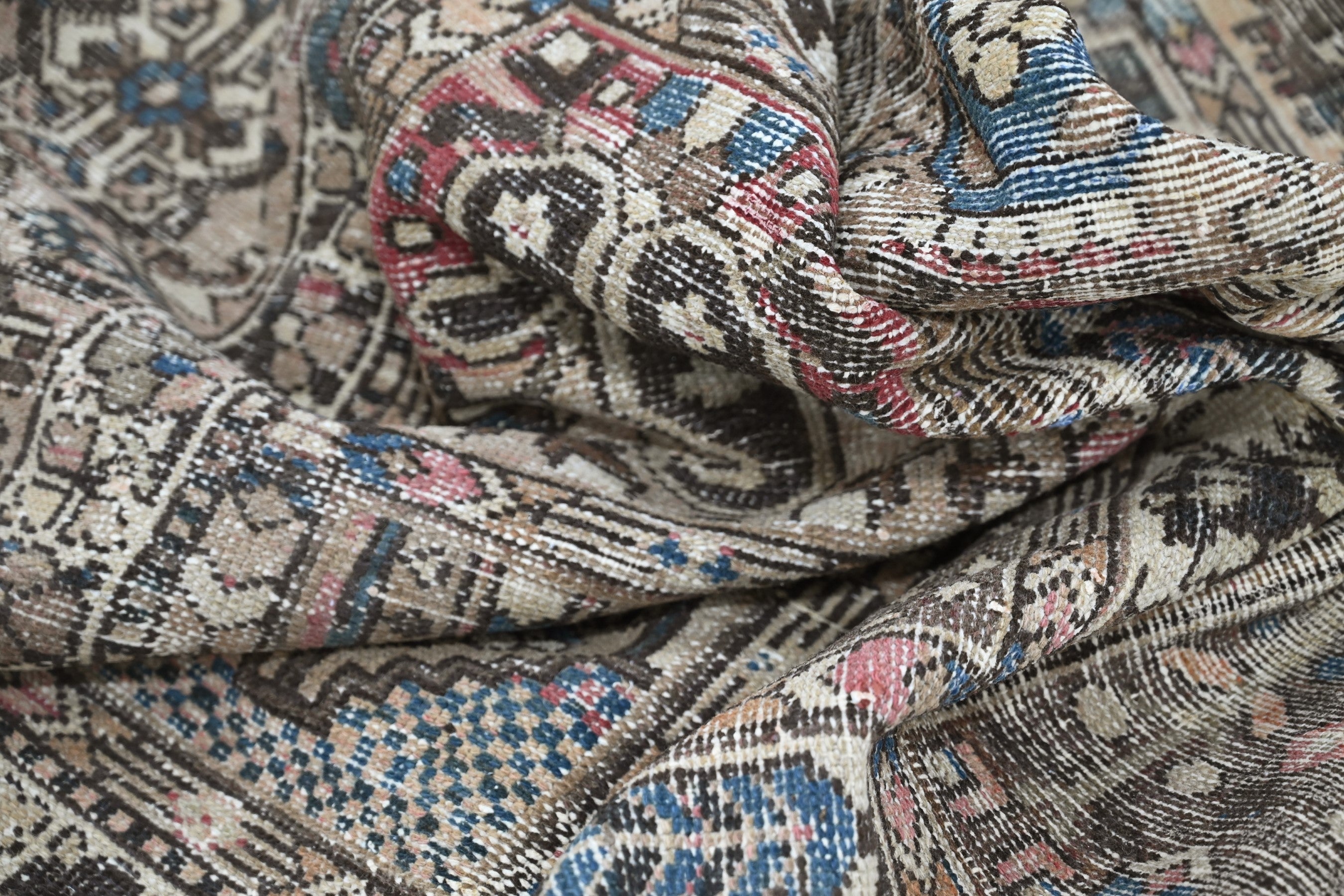 Persian Bakhtiari oversized rug in charcoal and cream, view 18 of 19