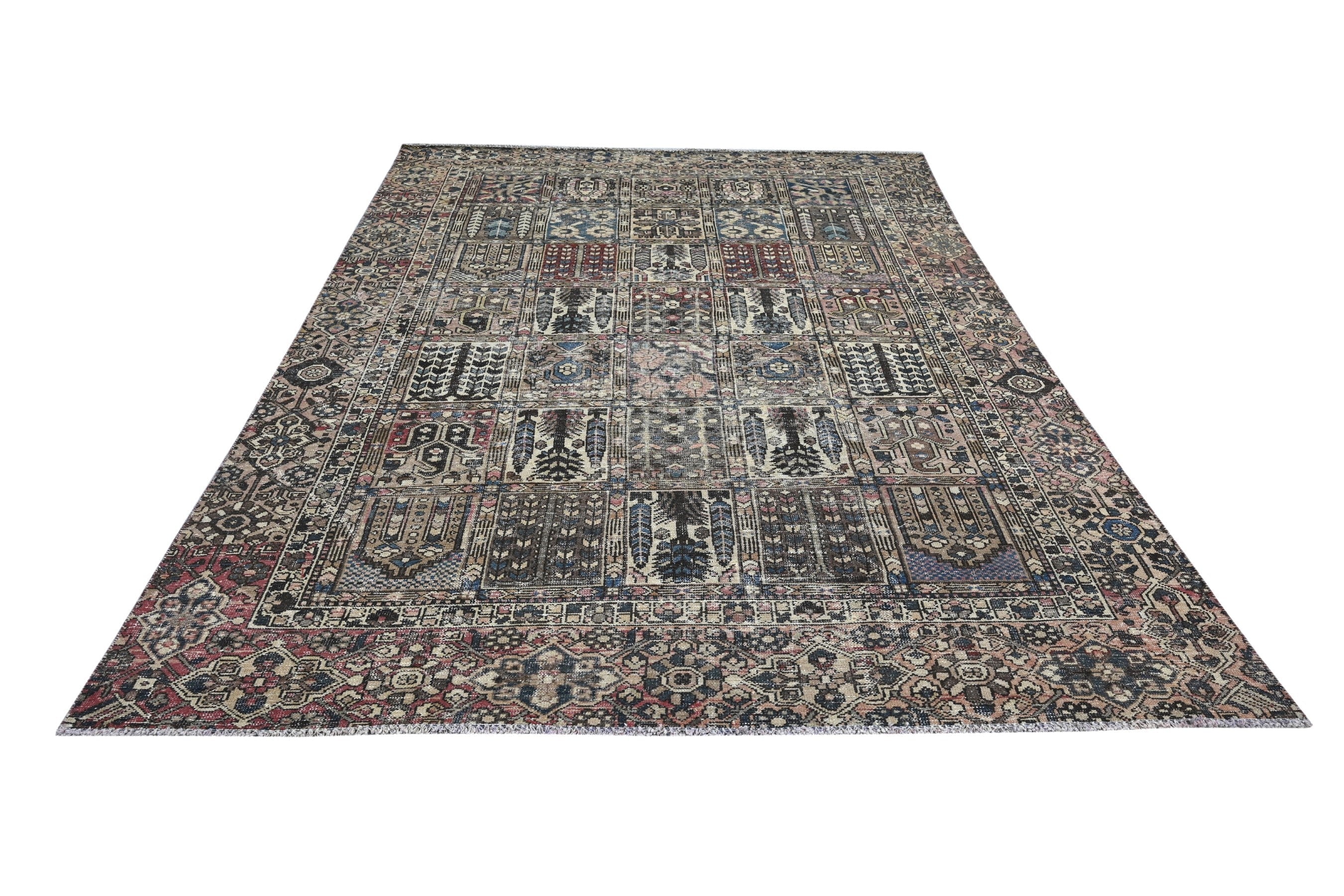 Persian Bakhtiari oversized rug in charcoal and cream, view 3 of 19