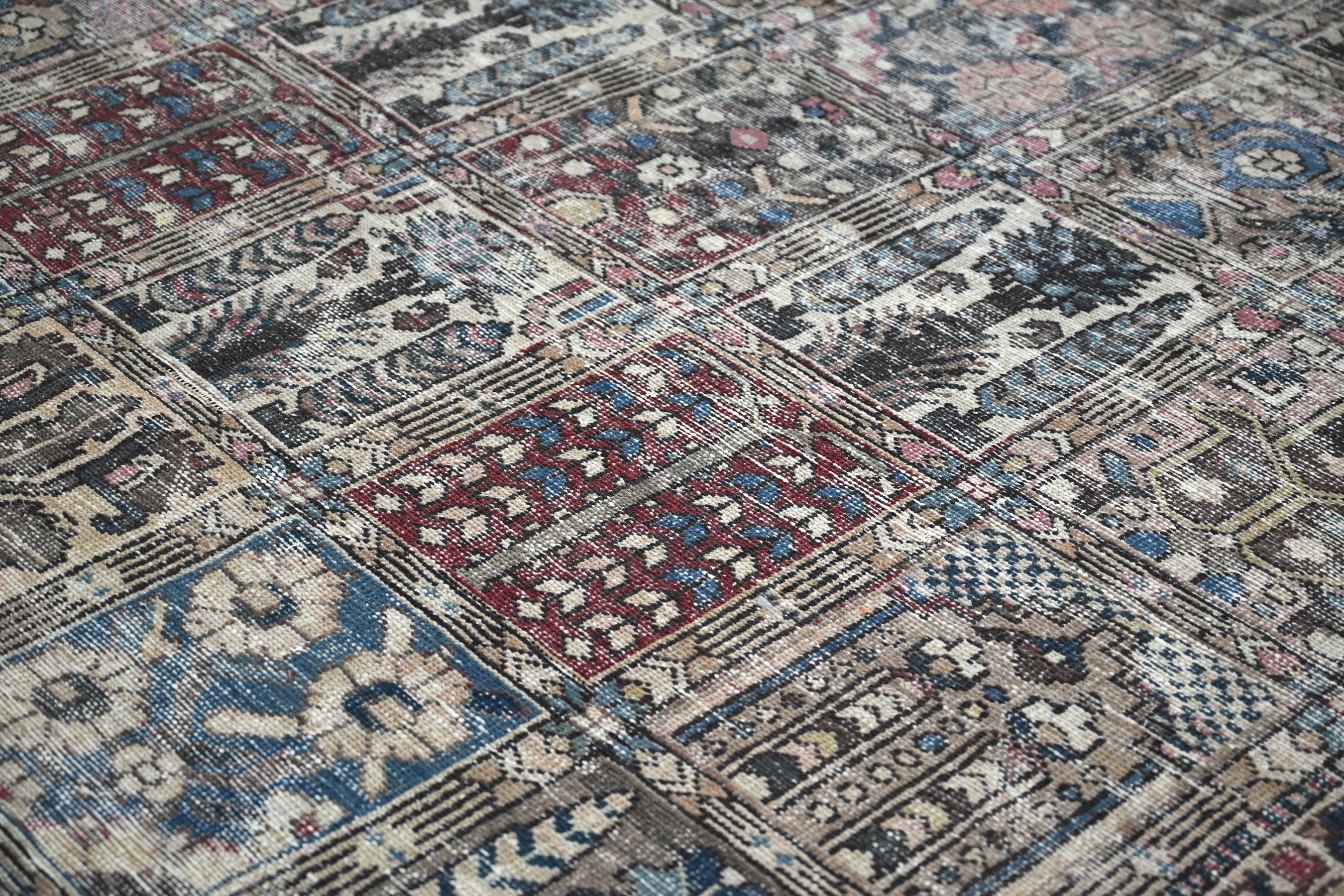Persian Bakhtiari oversized rug in charcoal and cream, view 4 of 19