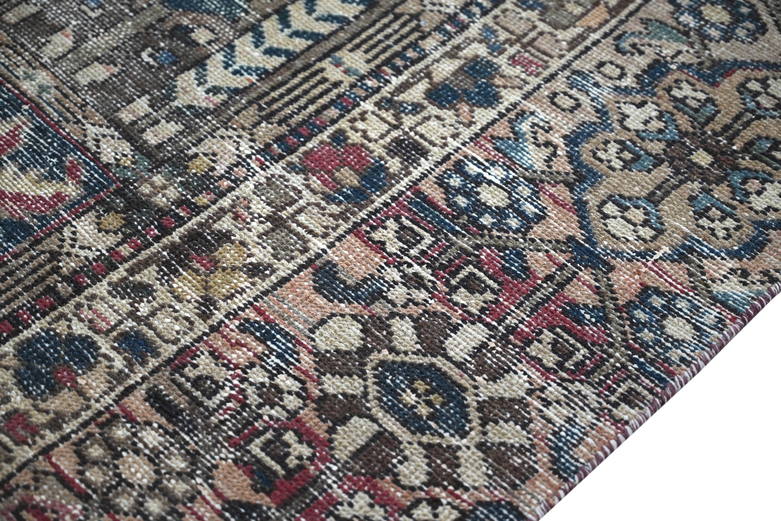 Persian Bakhtiari oversized rug in charcoal and cream, view 5 of 19