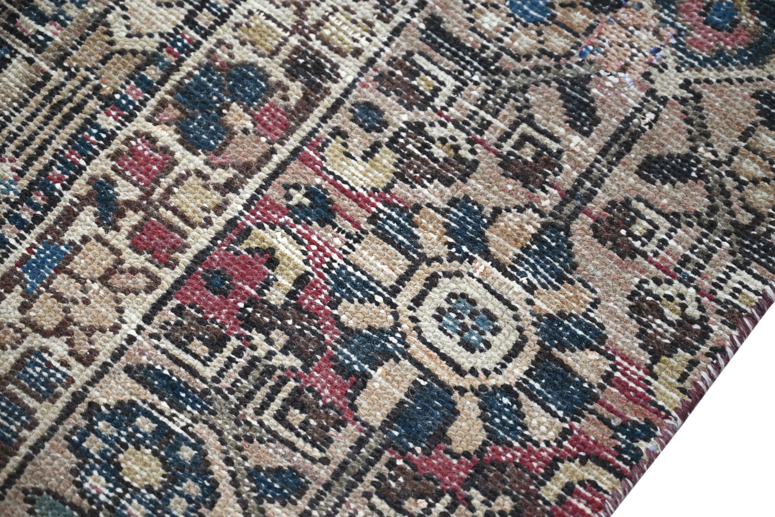 Persian Bakhtiari oversized rug in charcoal and cream, view 6 of 19