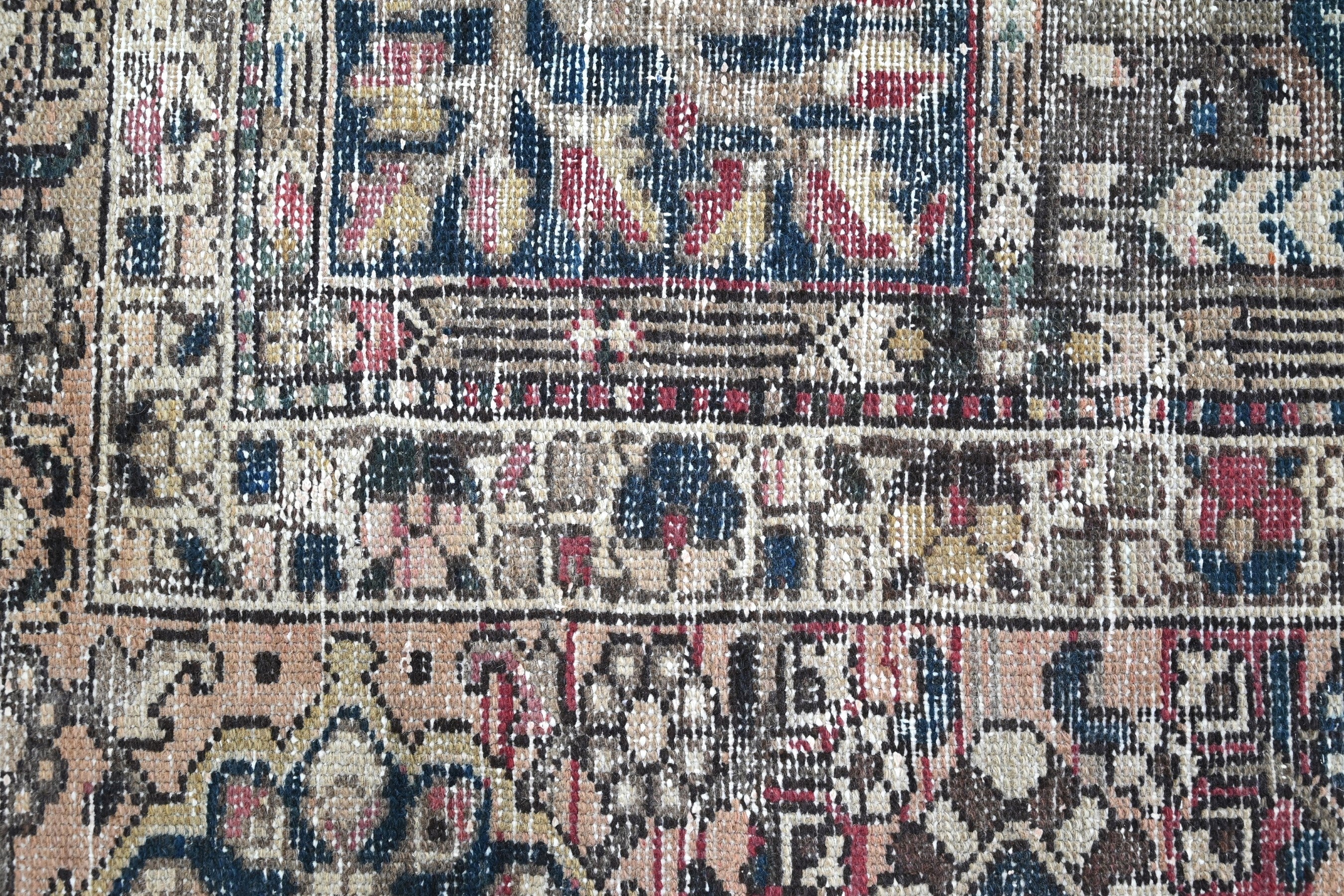 Persian Bakhtiari oversized rug in charcoal and cream, view 7 of 19