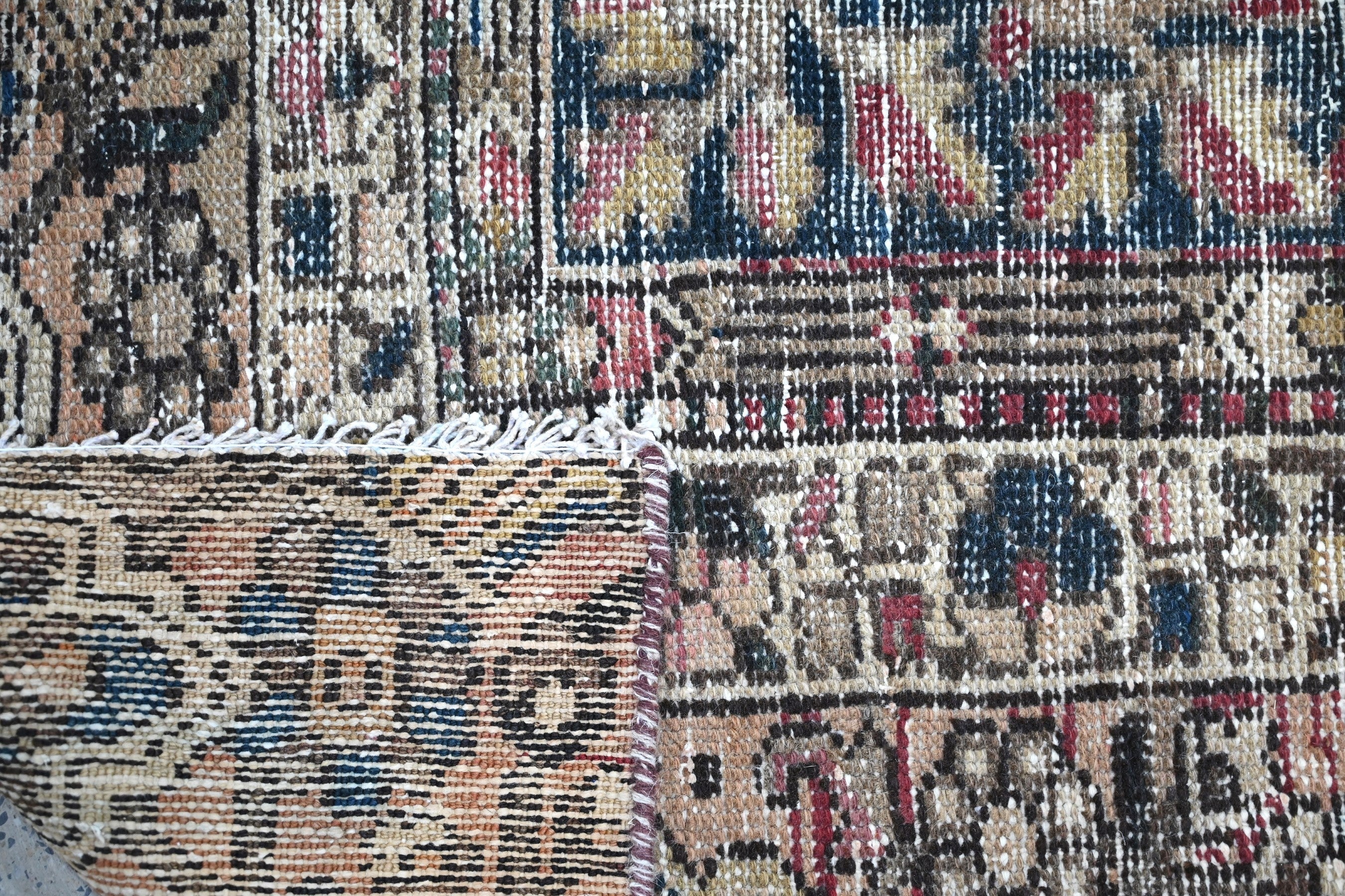 Persian Bakhtiari oversized rug in charcoal and cream, view 19 of 19