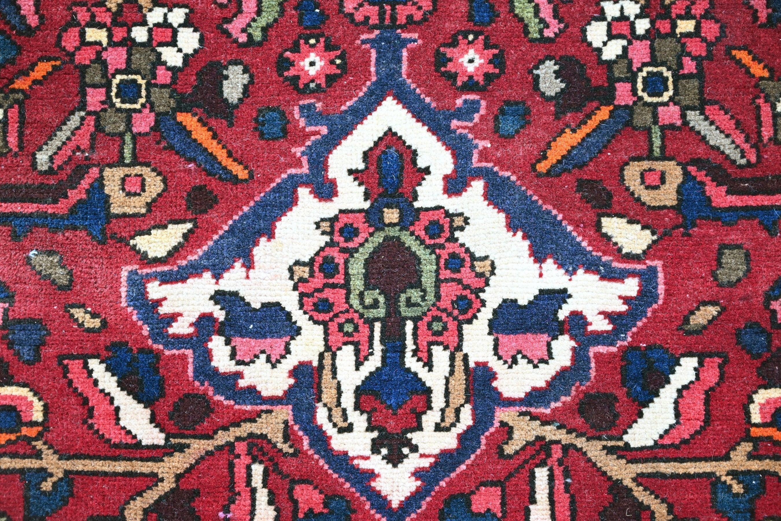 Persian Bakhtiari oversized rug in burgundy and deep red, view 12 of 18