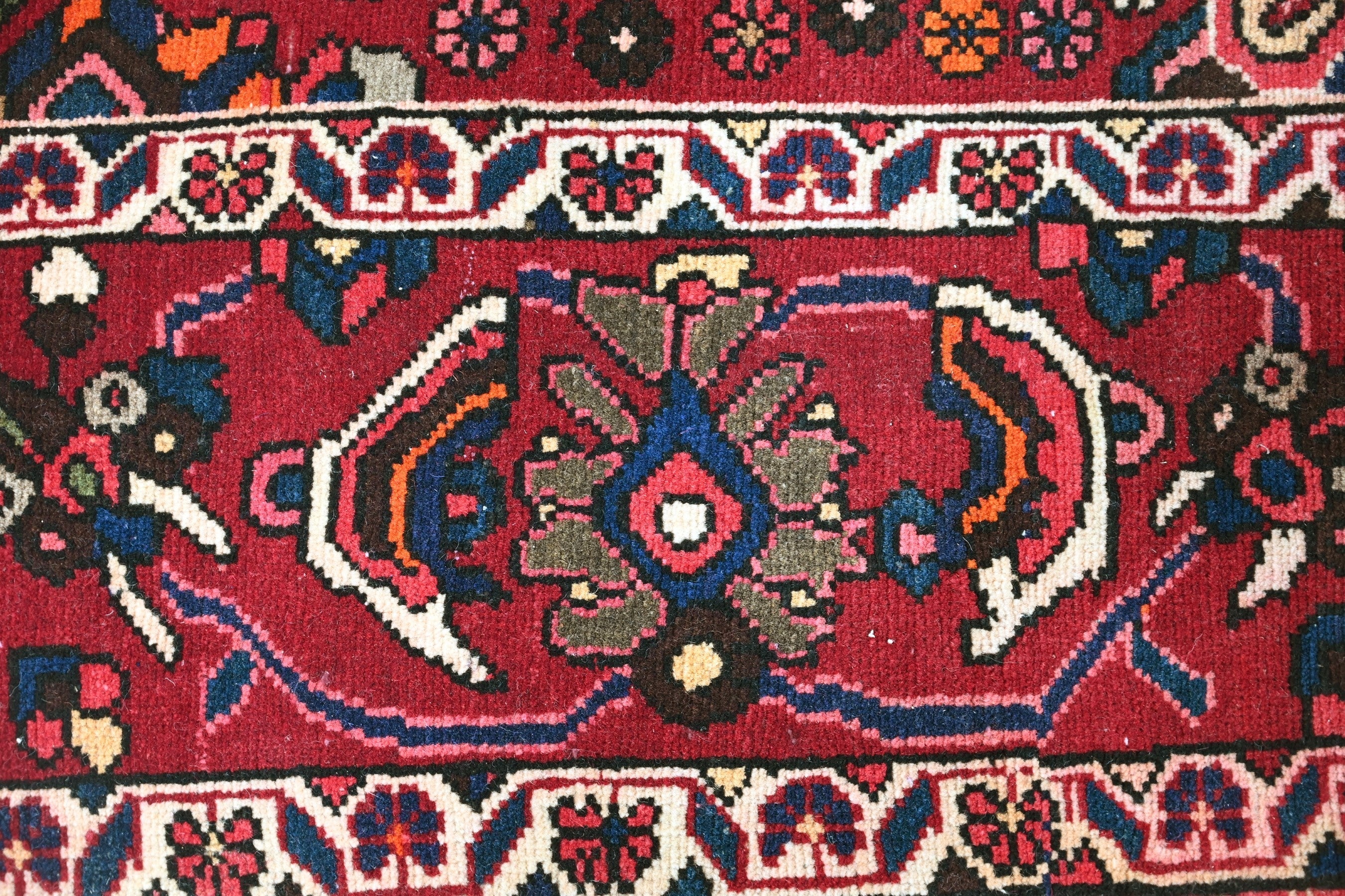 Persian Bakhtiari oversized rug in burgundy and deep red, view 13 of 18