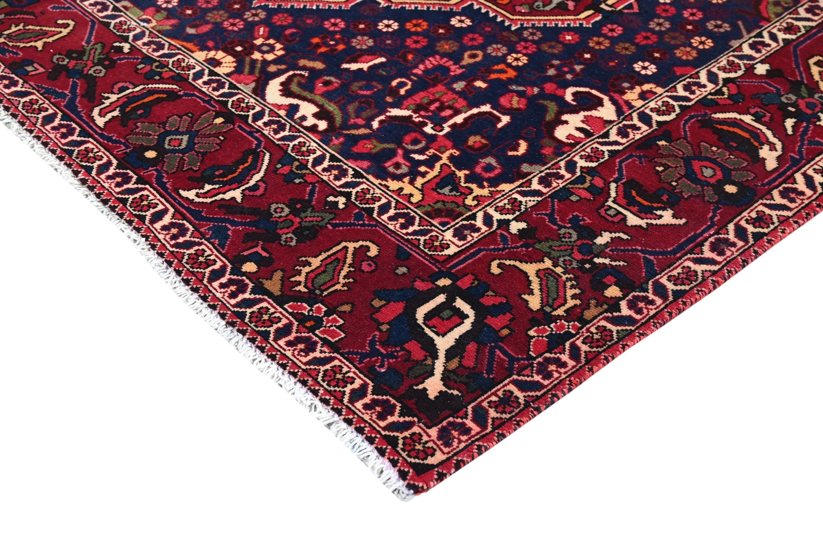 Persian Bakhtiari oversized rug in burgundy and deep red, view 7 of 18