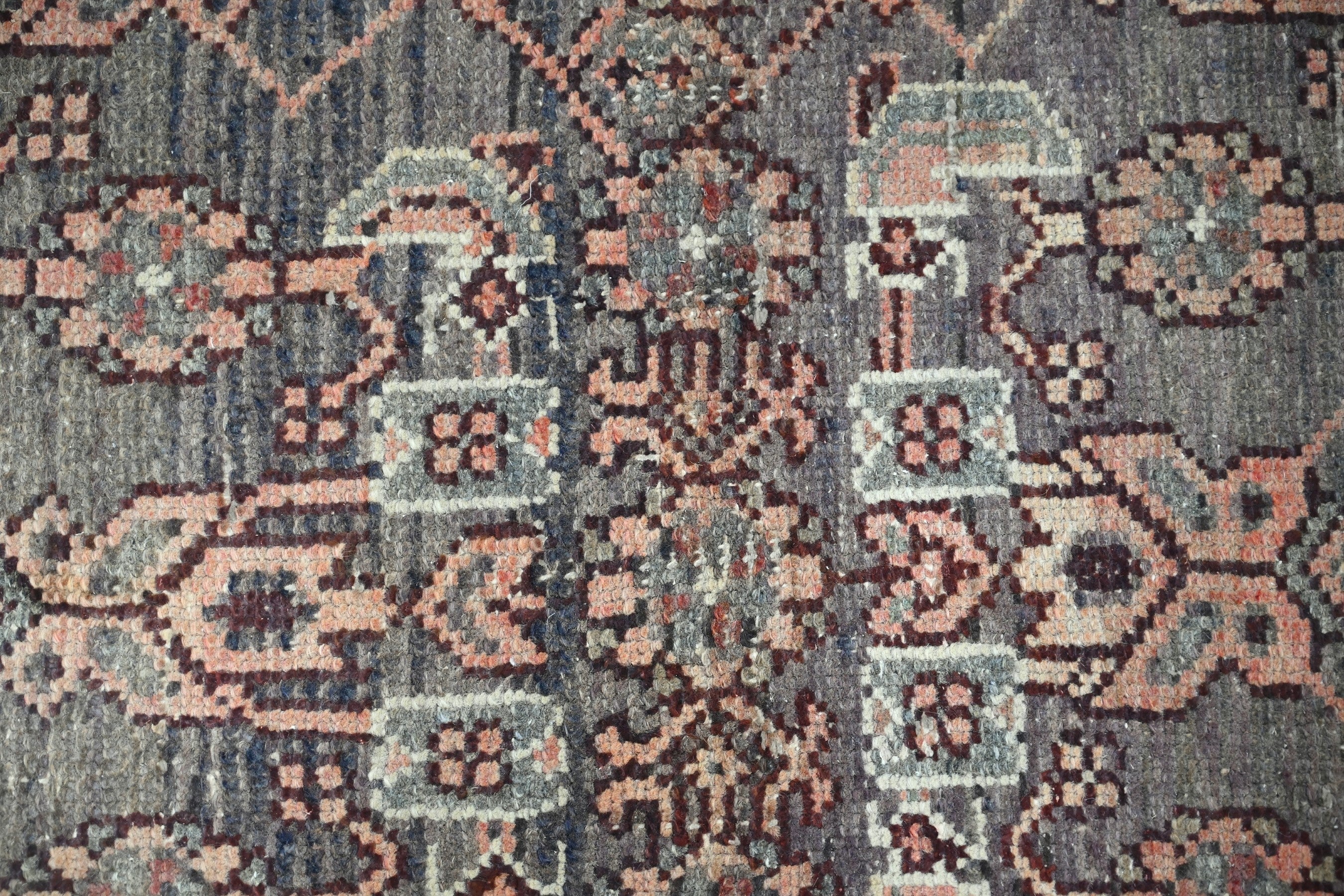 Persian Birjand runner rug in dark brown and taupe, view 9 of 18