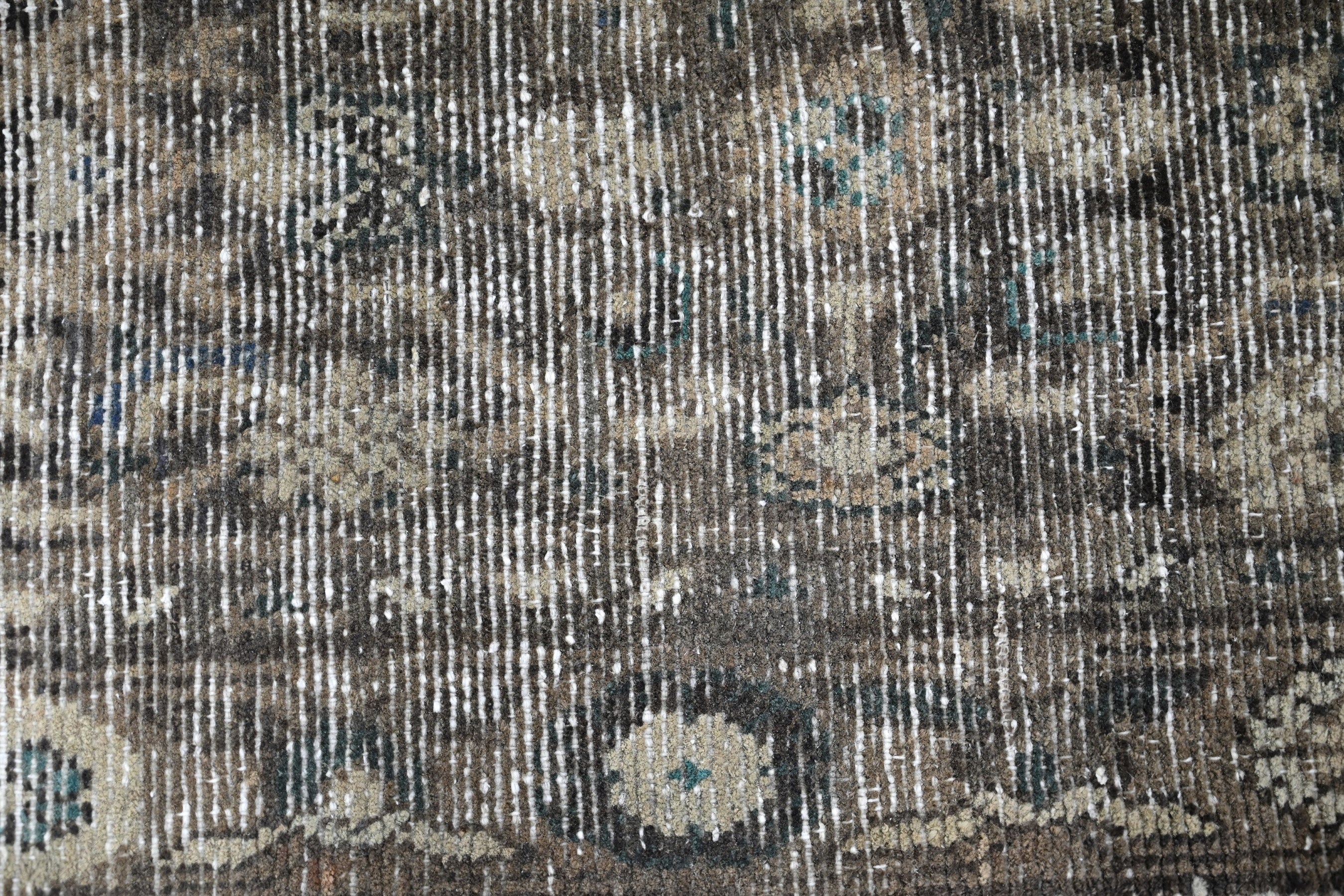 Persian Hamedan runner rug in charcoal and greige, view 11 of 19