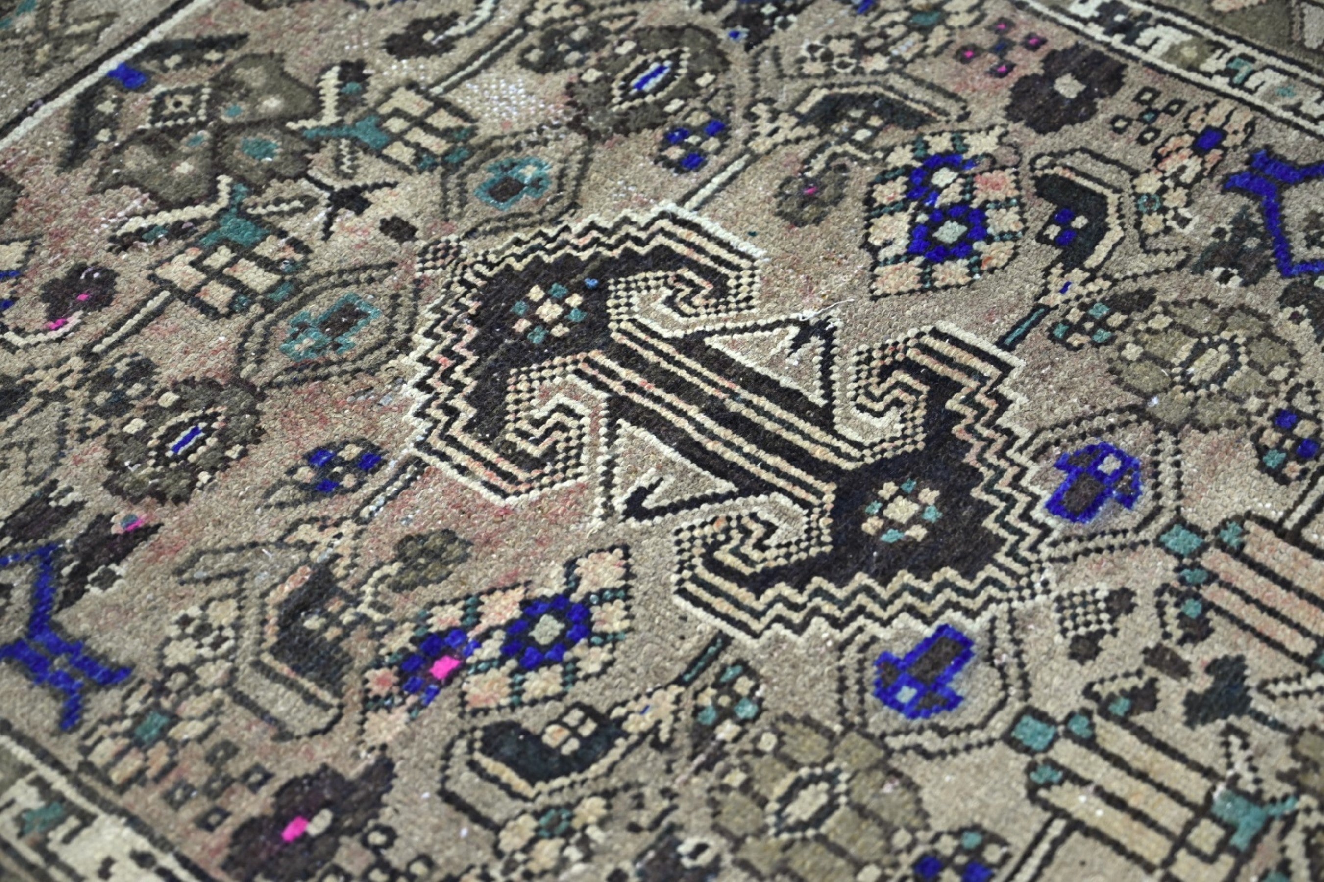 Persian Shiraz runner rug in brown, view 11 of 20
