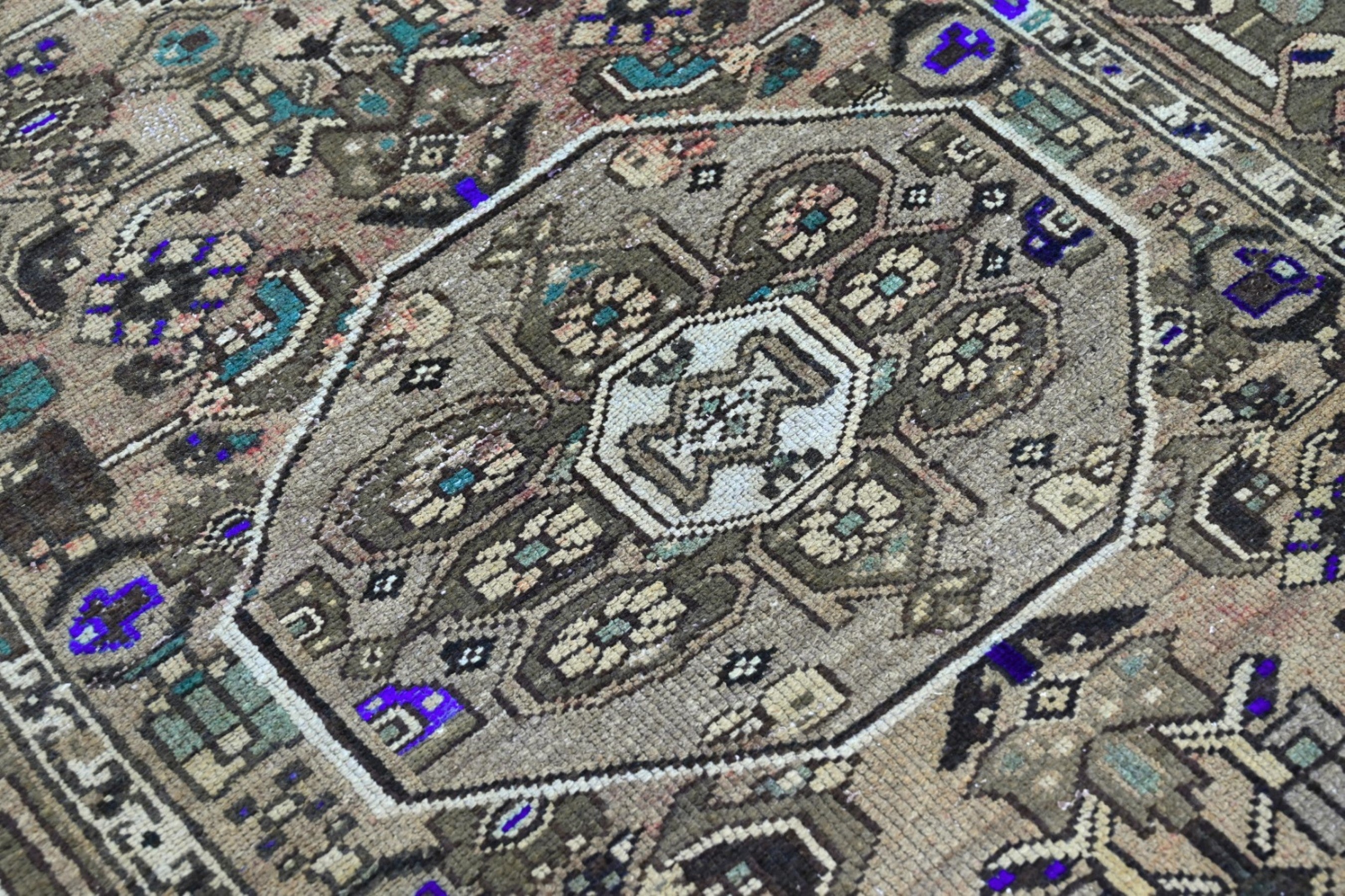 Persian Shiraz runner rug in brown, view 14 of 20