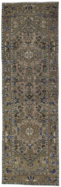 10026 - Persian Shiraz Runner Rug 3'7" x 10'4"