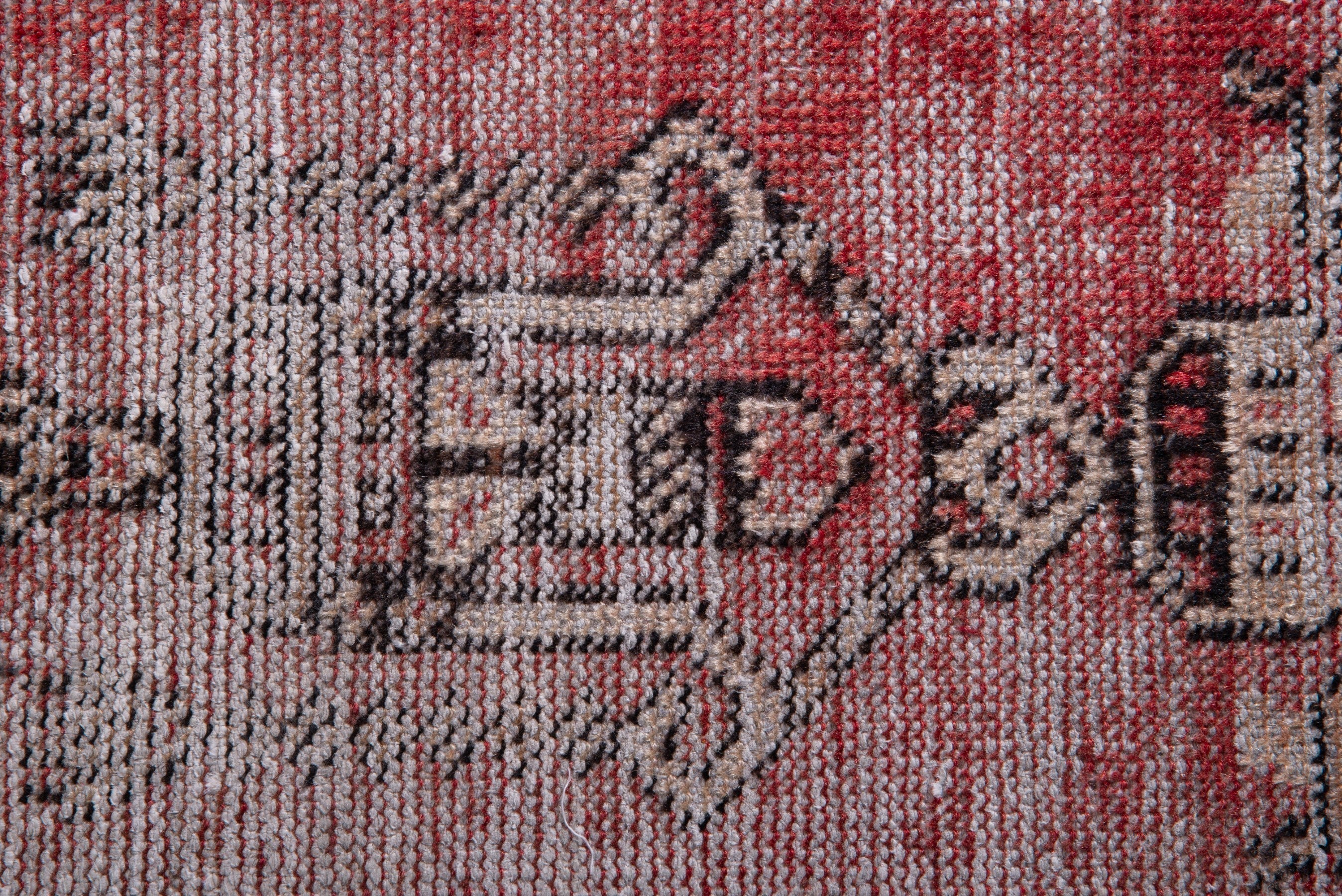 Persian Ferdos accent rug in greige and faded red, view 9 of 13