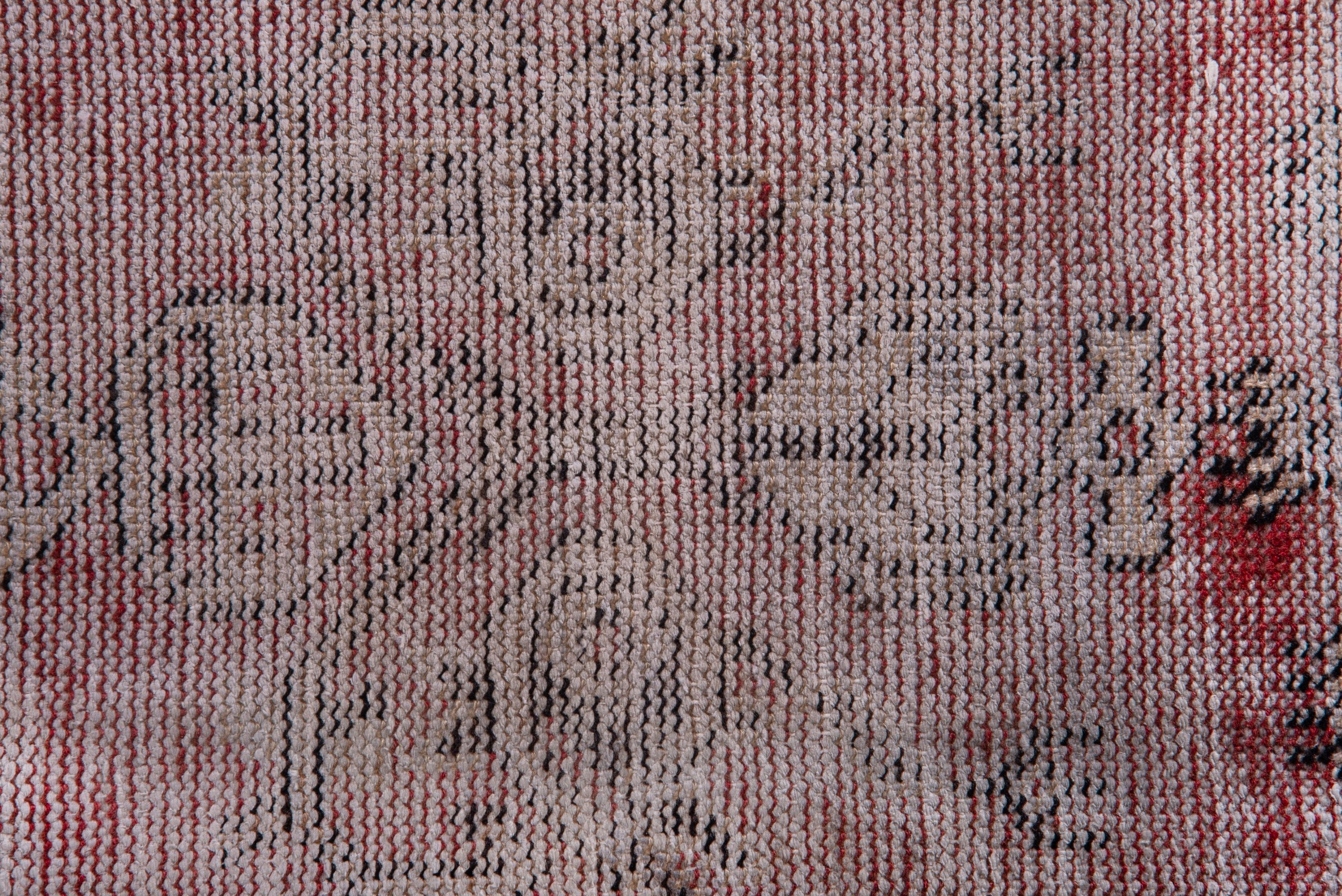 Persian Ferdos accent rug in greige and faded red, view 11 of 13