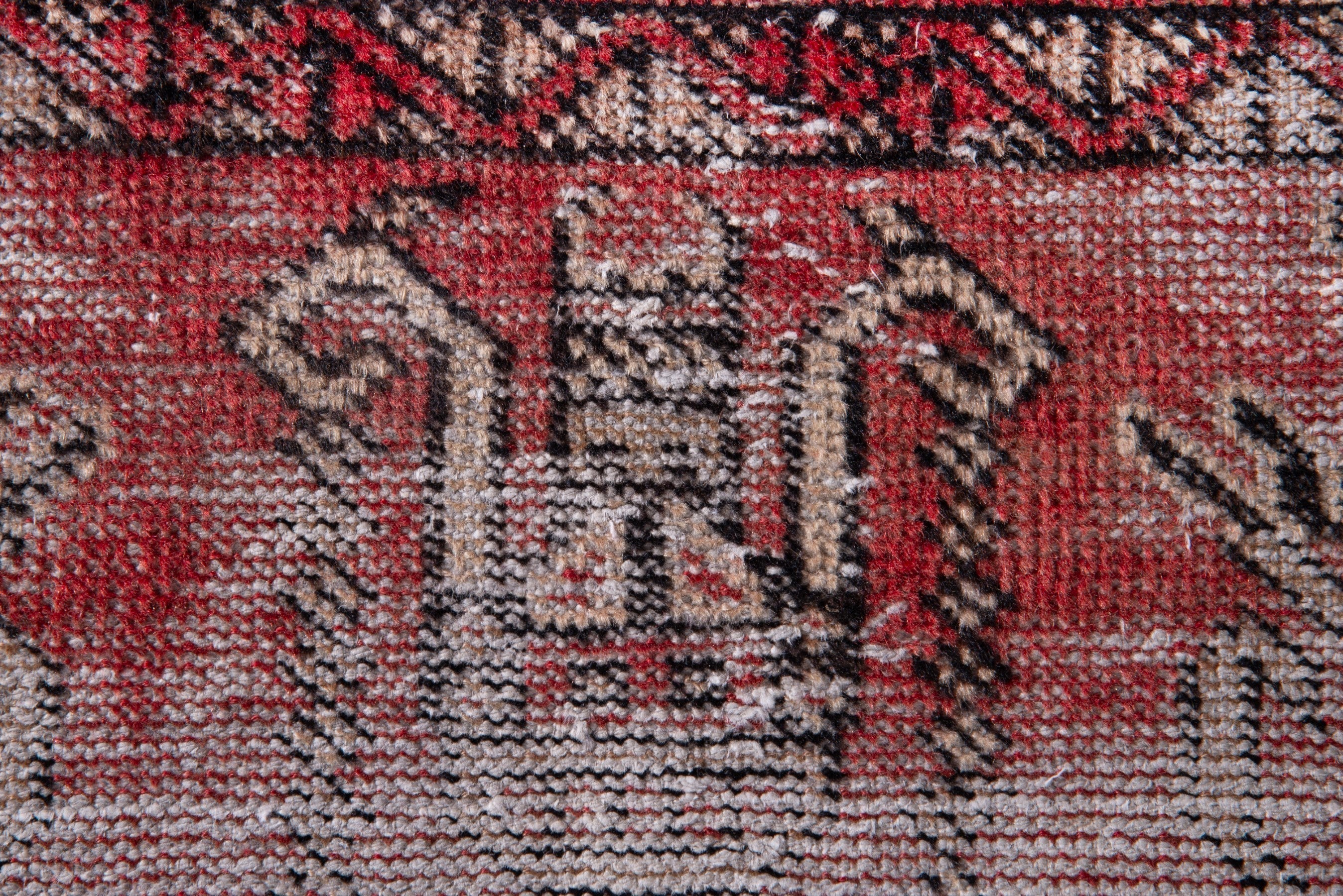 Persian Ferdos accent rug in greige and faded red, view 12 of 13