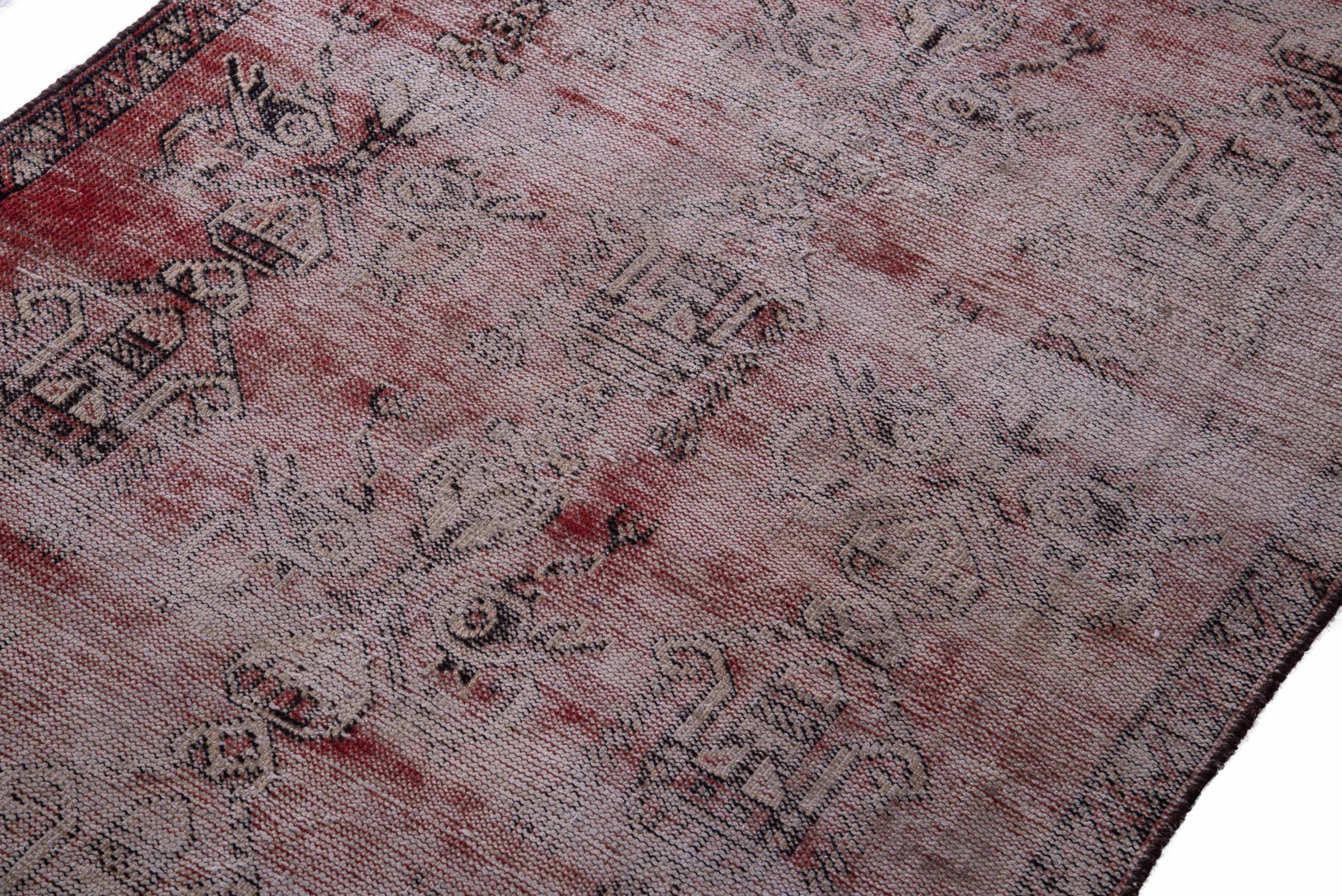 Persian Ferdos accent rug in greige and faded red, view 4 of 13