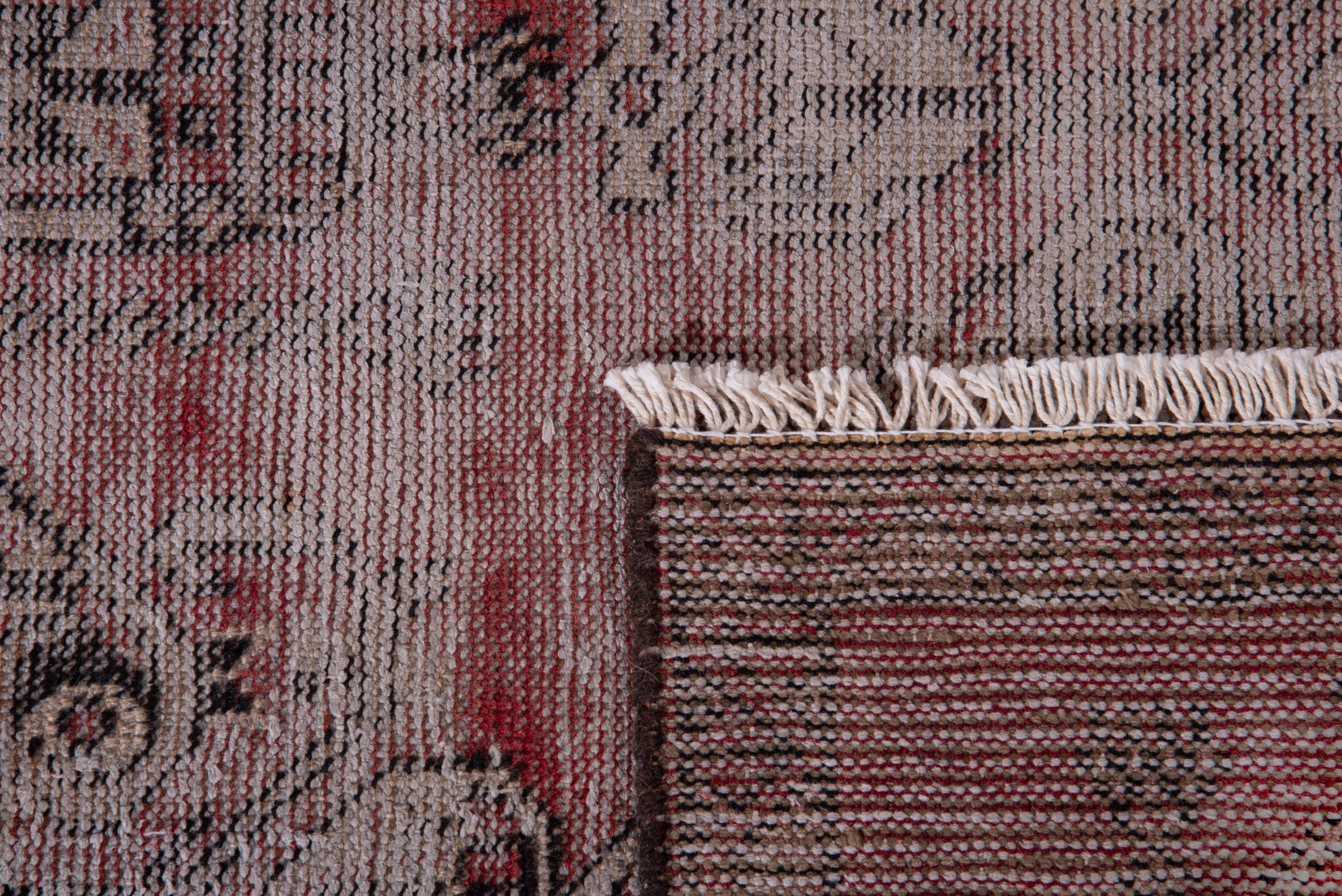 Persian Ferdos accent rug in greige and faded red, view 13 of 13