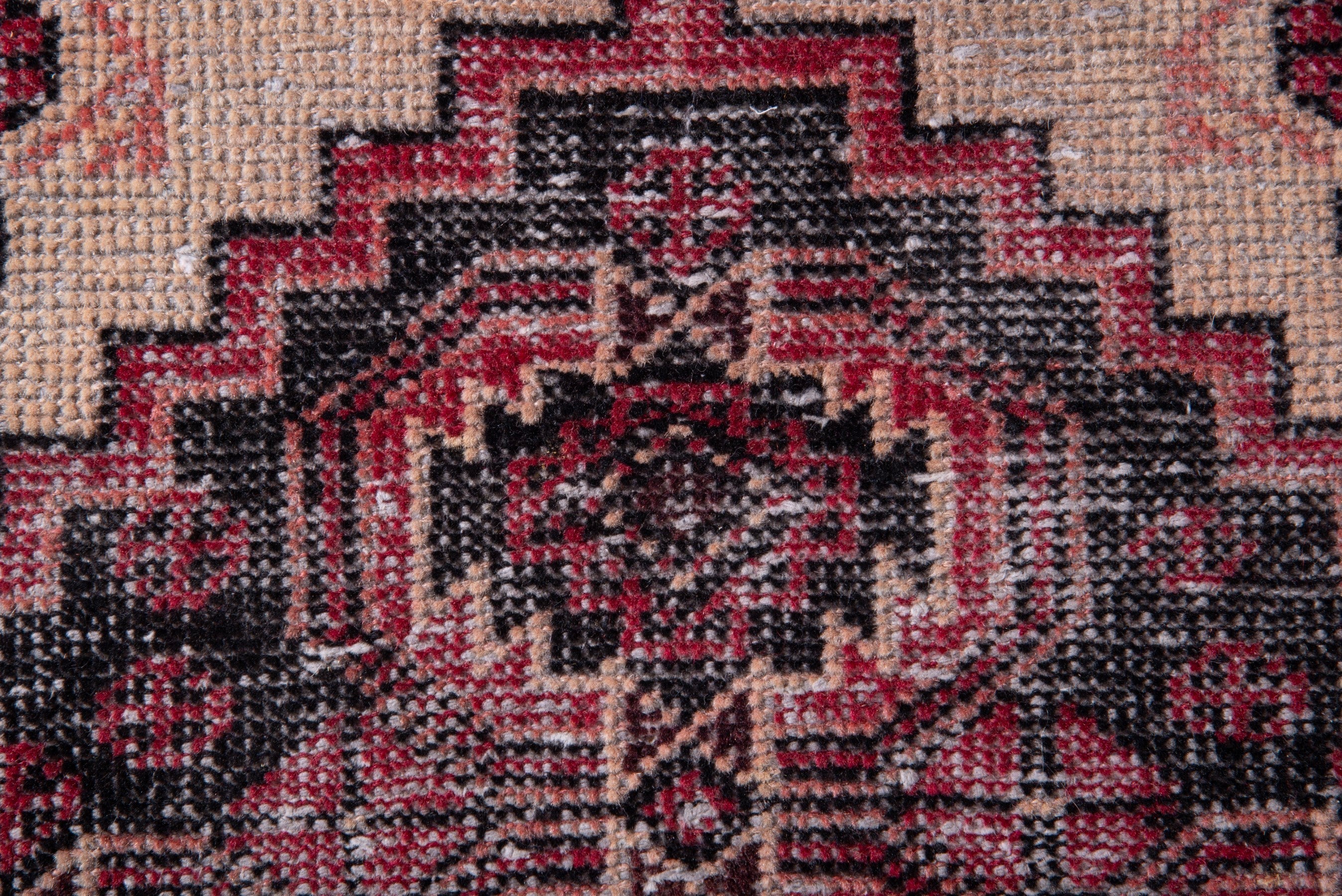 Persian Baluch runner rug in burgundy and faded red, view 12 of 15