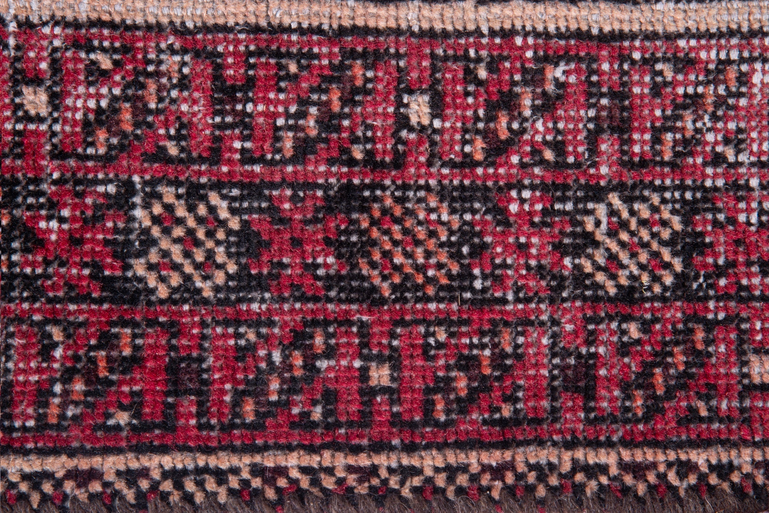Persian Baluch runner rug in burgundy and faded red, view 13 of 15