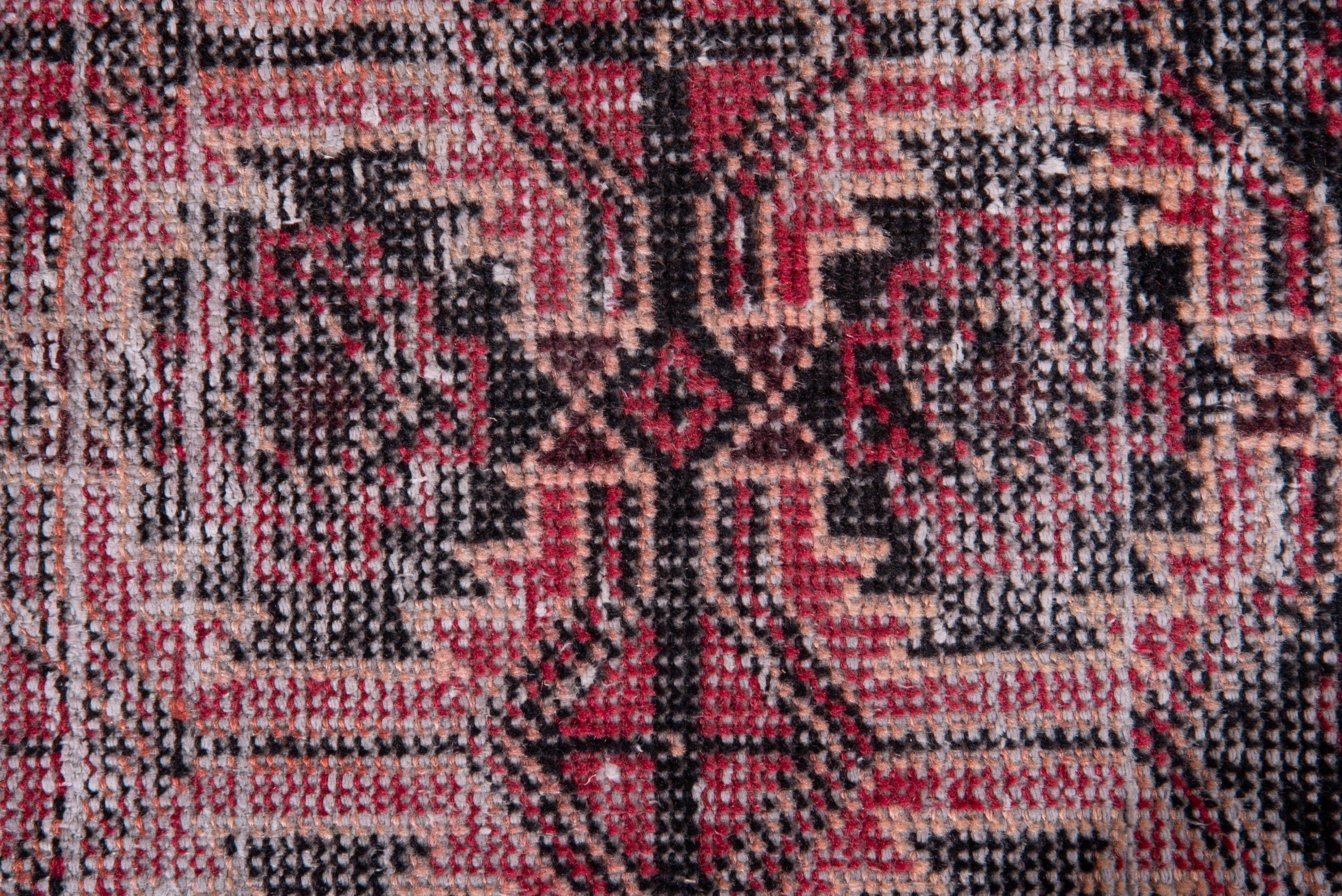 Persian Baluch runner rug in burgundy and faded red, view 14 of 15