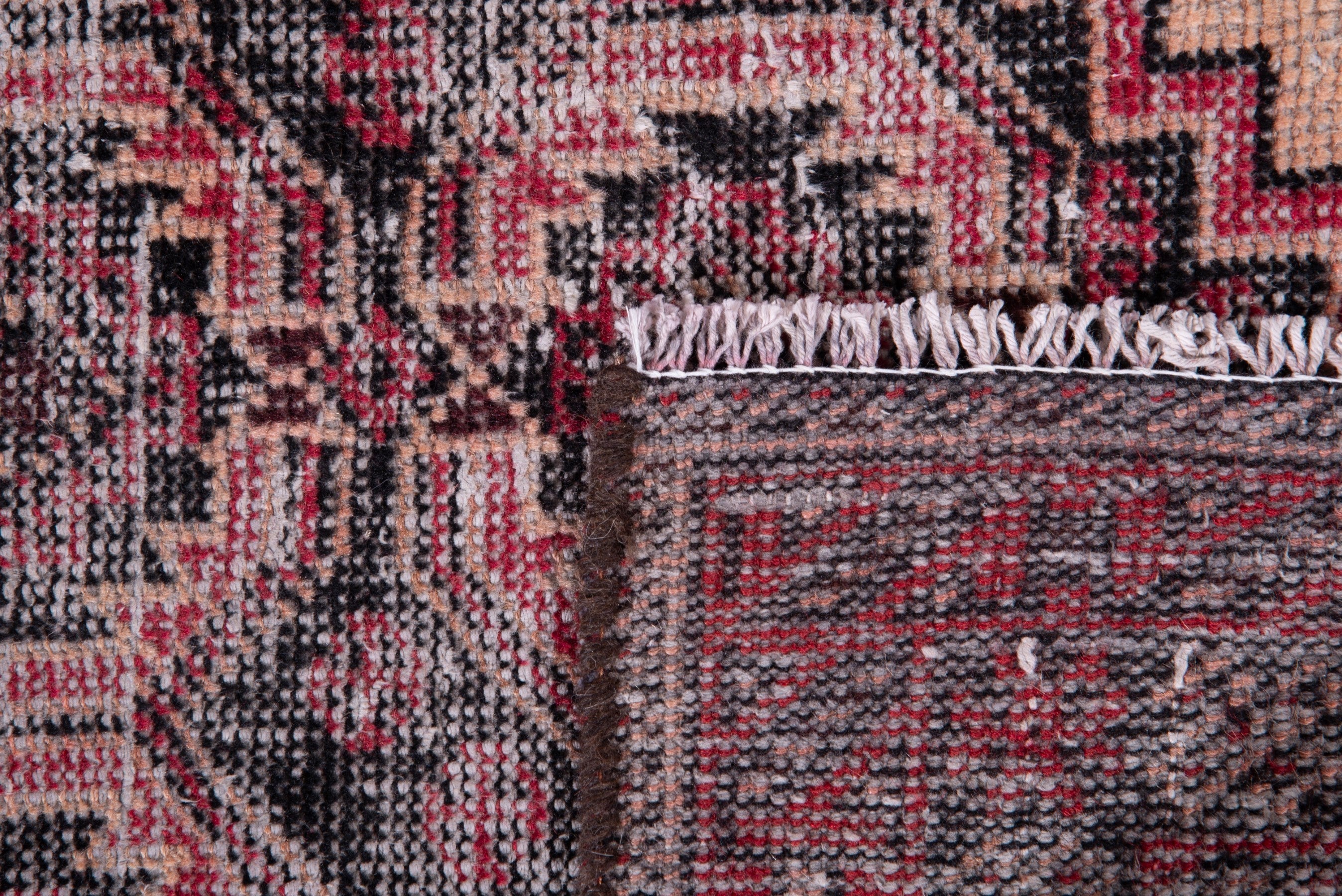 Persian Baluch runner rug in burgundy and faded red, view 15 of 15