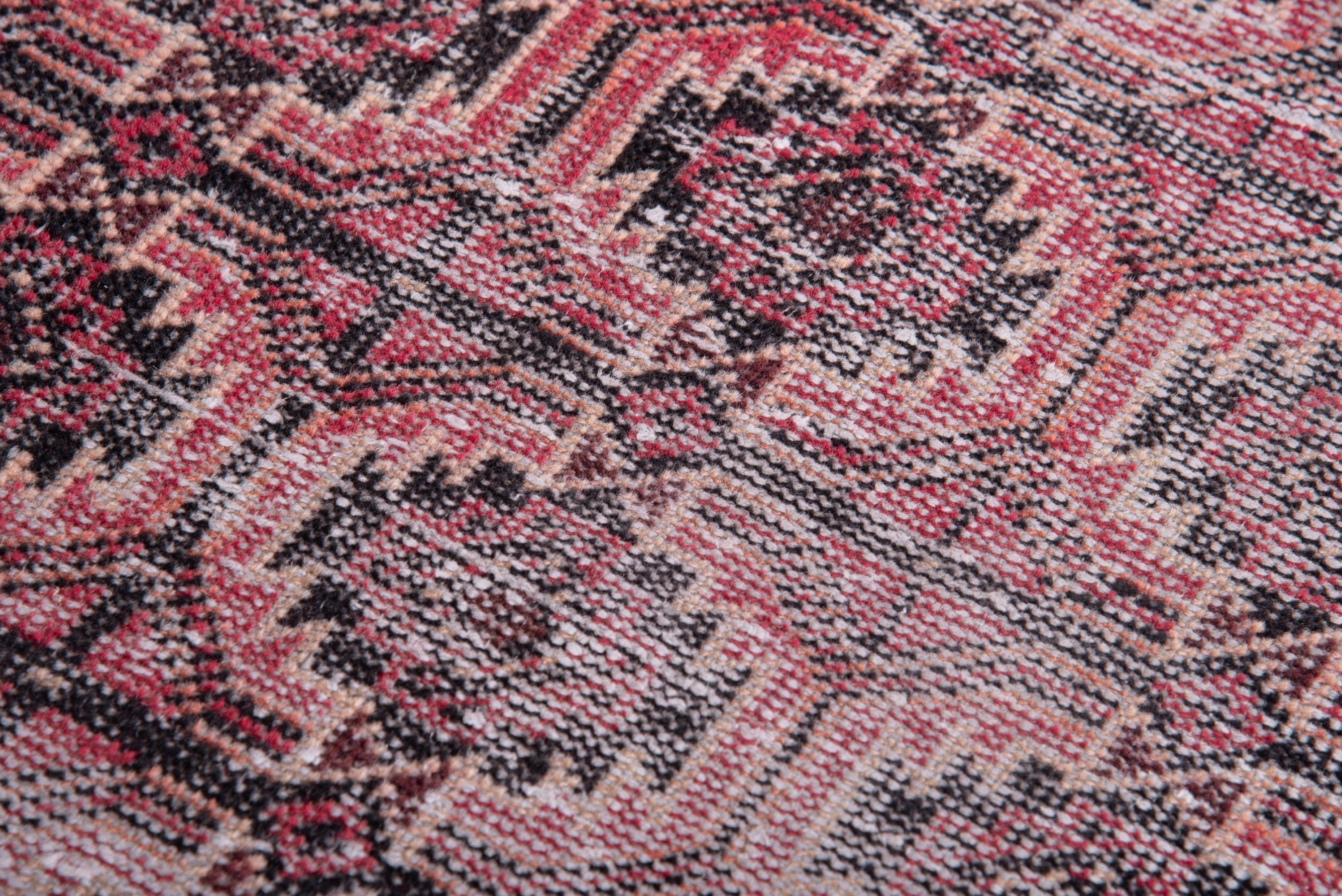 Persian Baluch runner rug in burgundy and faded red, view 9 of 15