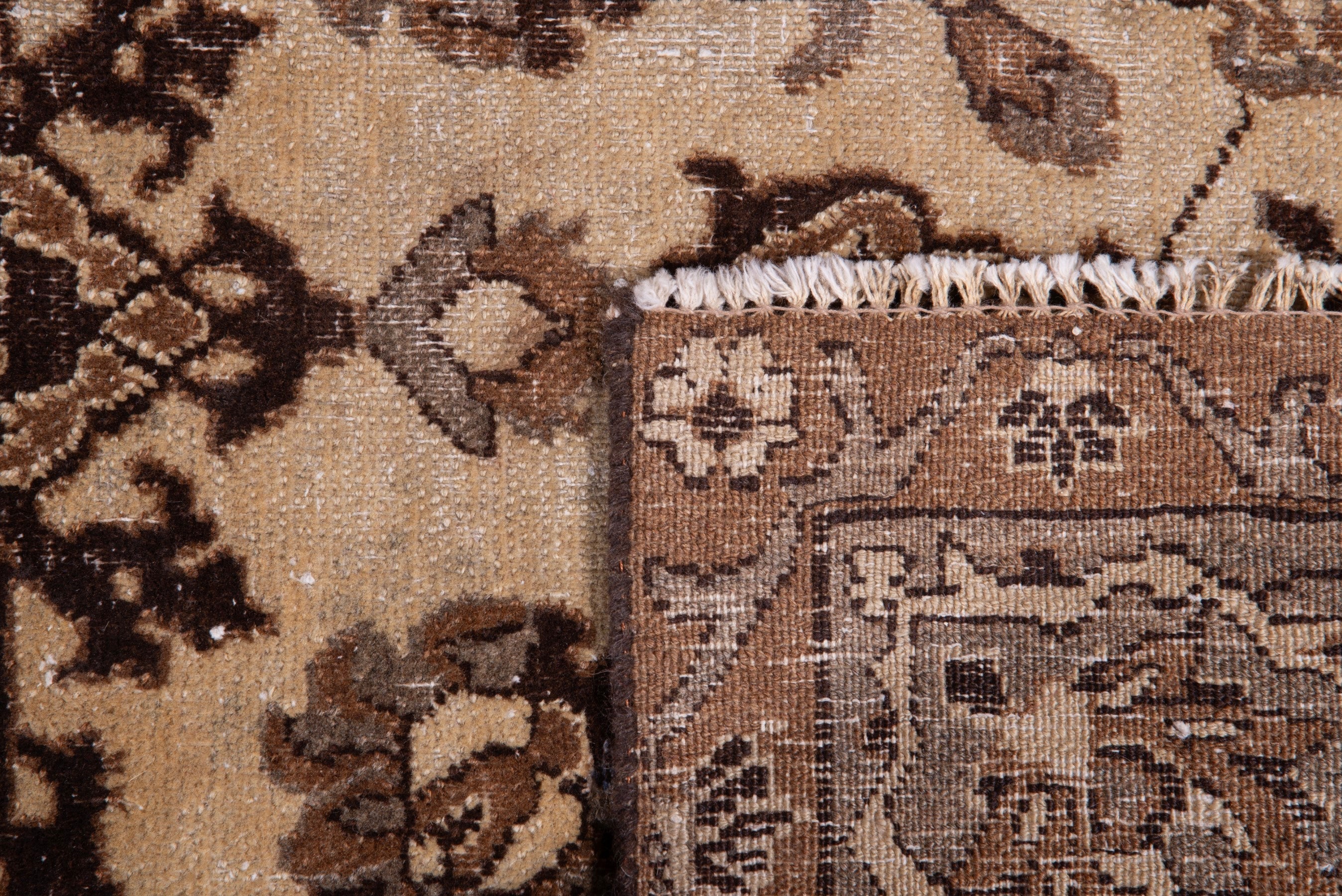 Persian Kashan area rug in ivory and rust, view 14 of 14