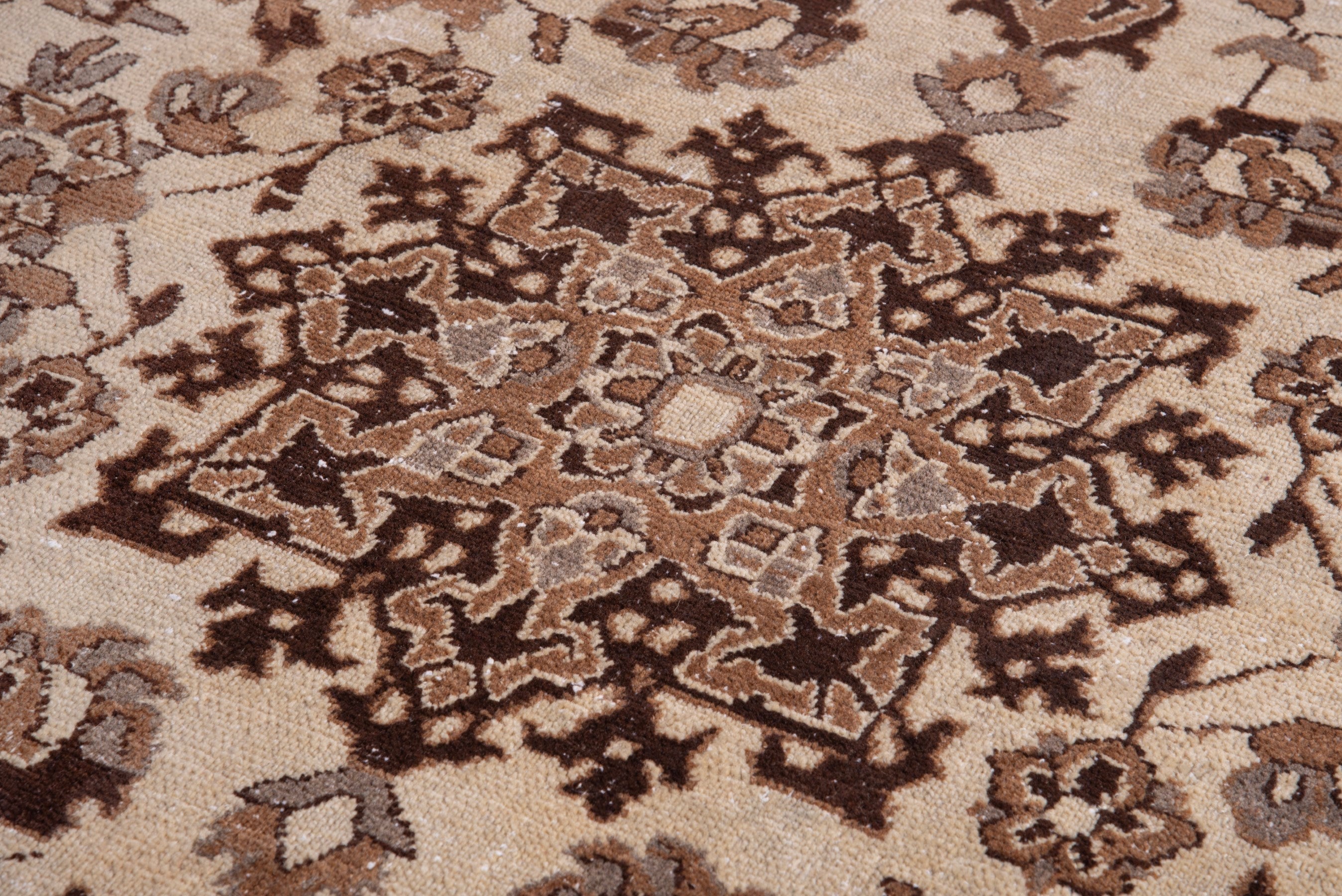 Persian Kashan area rug in ivory and rust, view 9 of 14