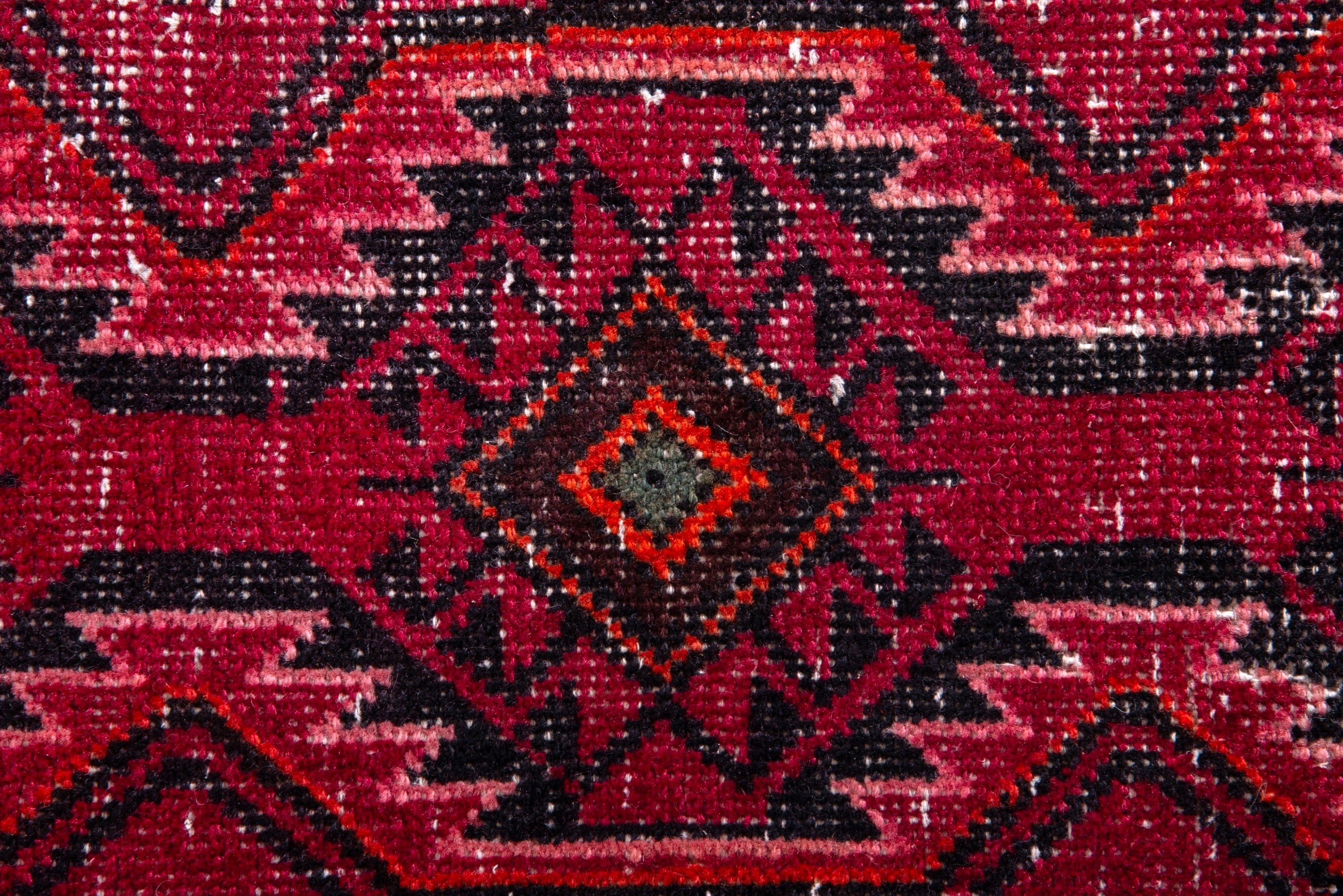 Persian Baluch runner rug in deep red and burgundy, view 10 of 14