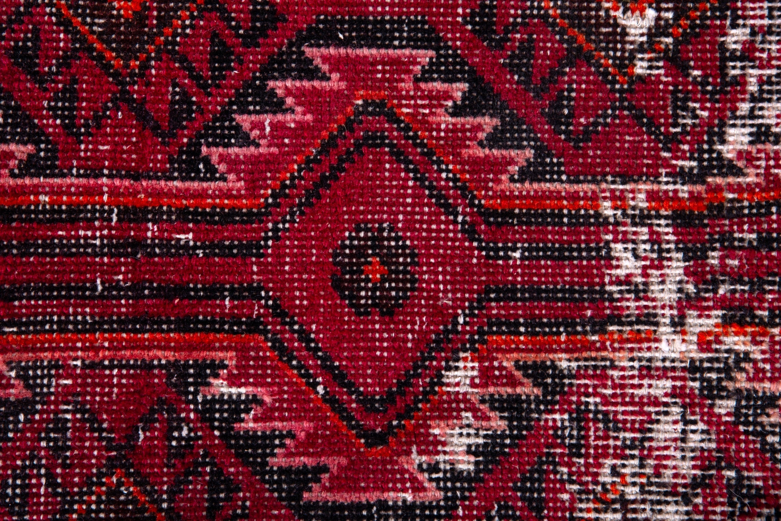 Persian Baluch runner rug in deep red and burgundy, view 11 of 14