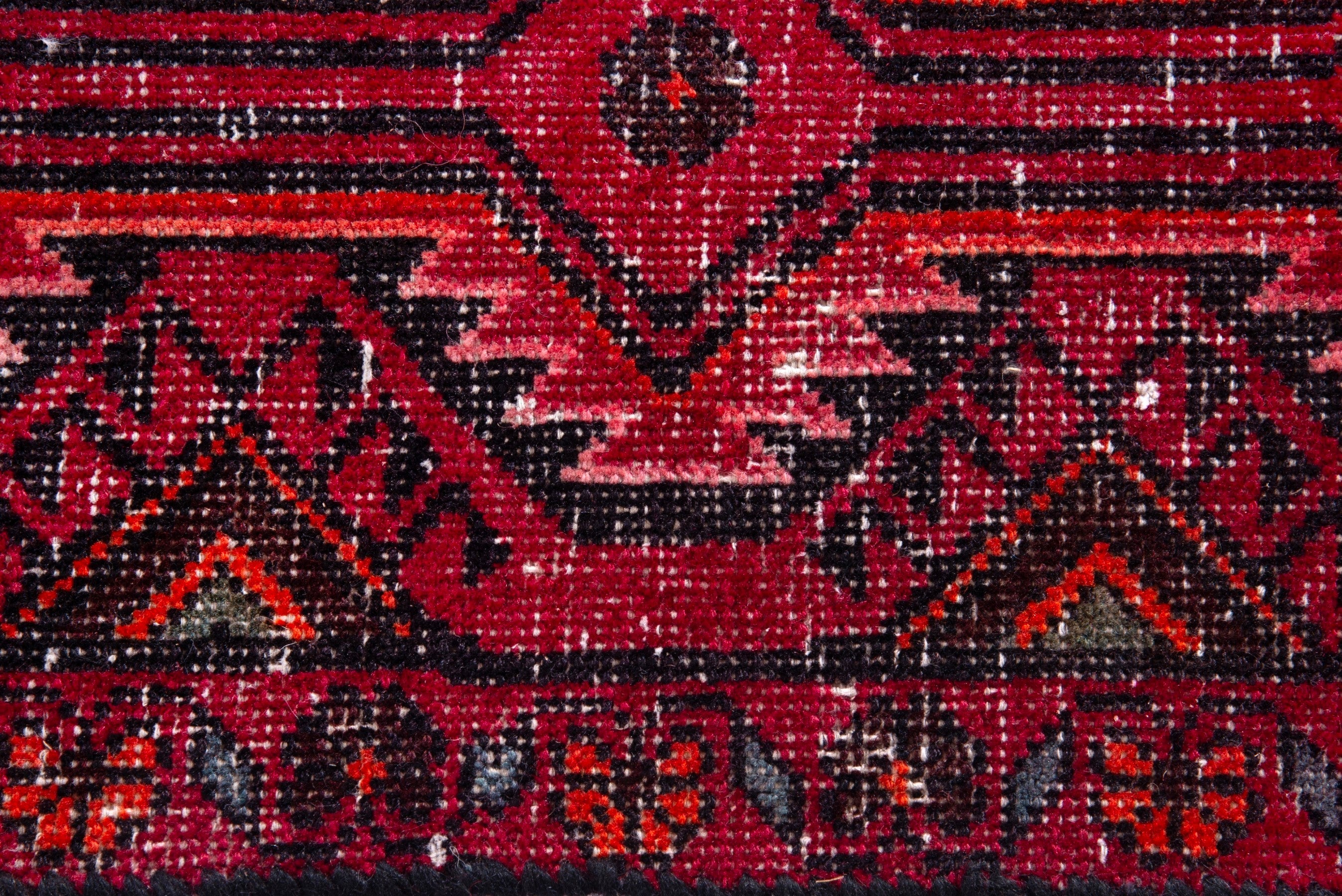 Persian Baluch runner rug in deep red and burgundy, view 12 of 14