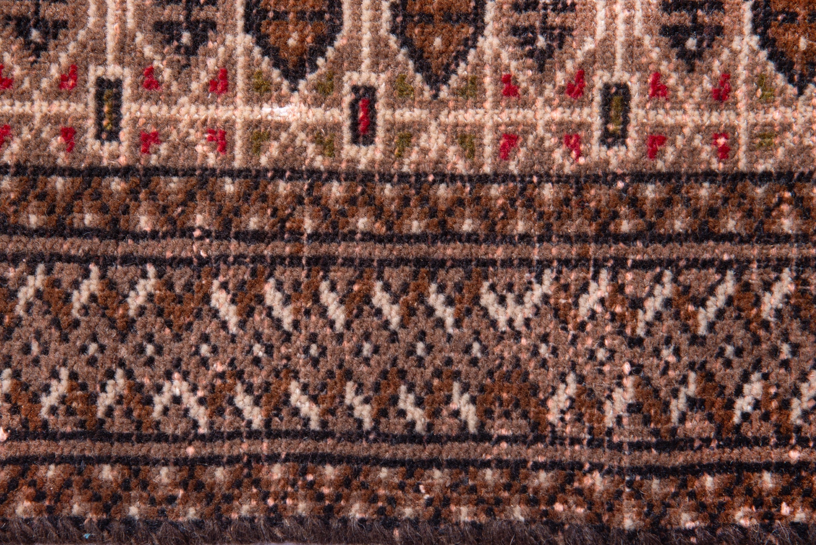 Persian Torkaman accent rug in terracotta and dark brown, view 12 of 16