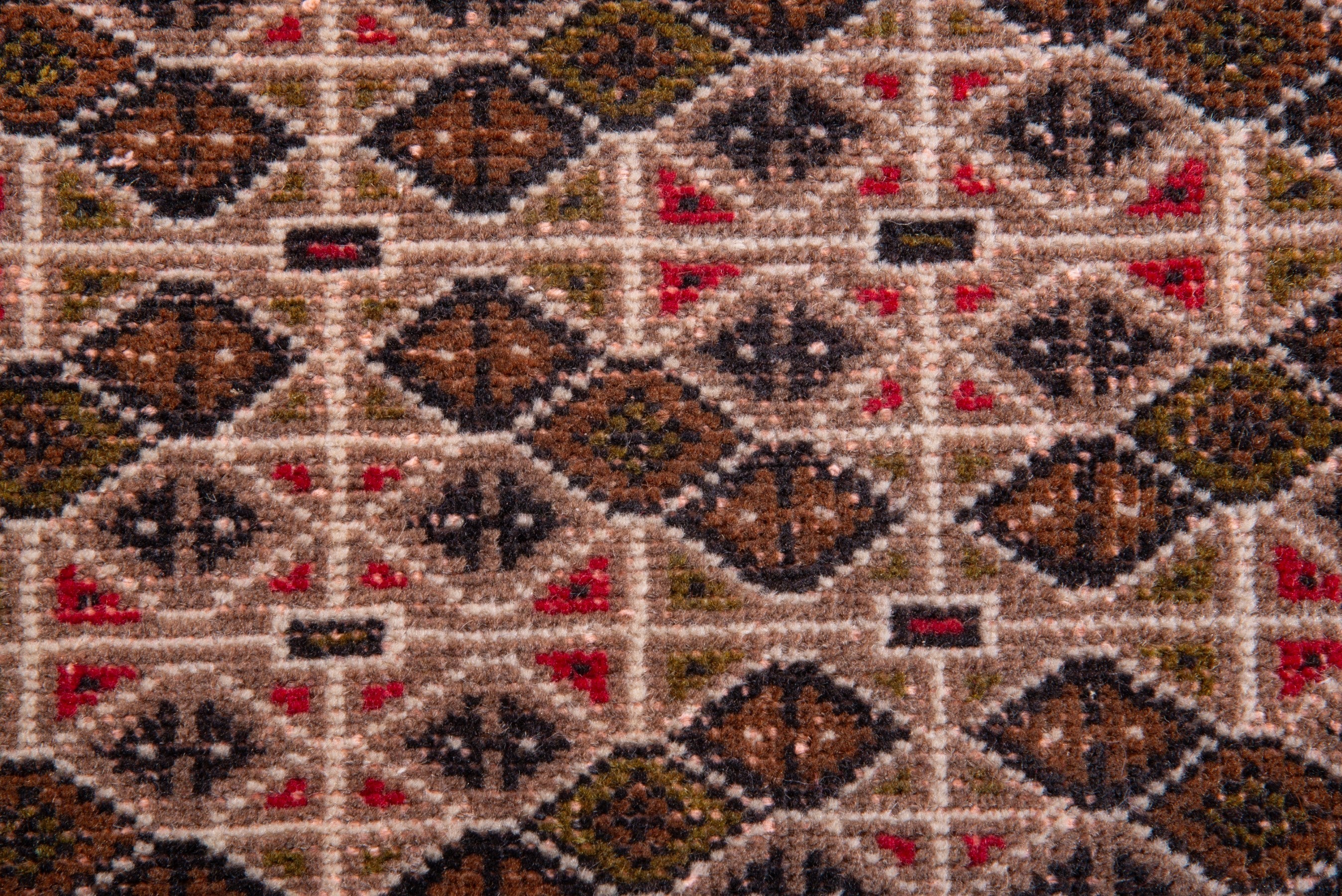 Persian Torkaman accent rug in terracotta and dark brown, view 13 of 16