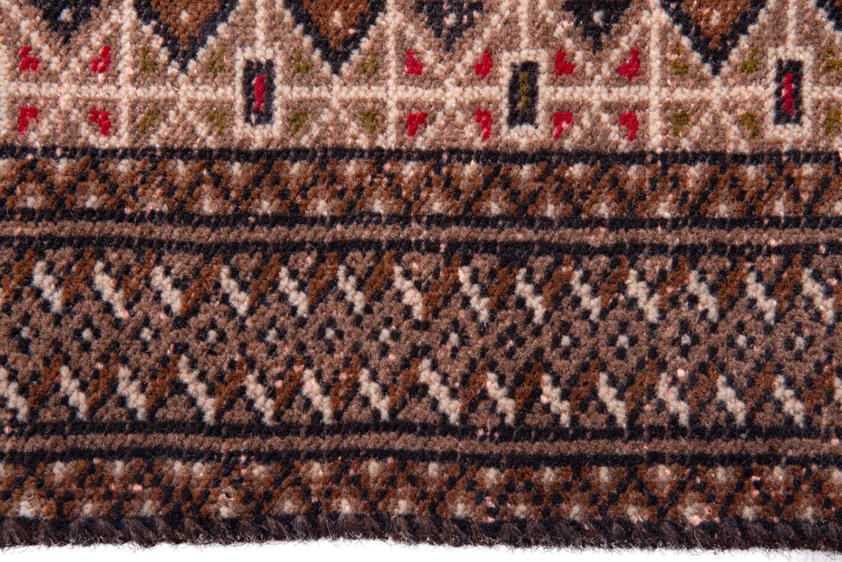 Persian Torkaman accent rug in terracotta and dark brown, view 14 of 16