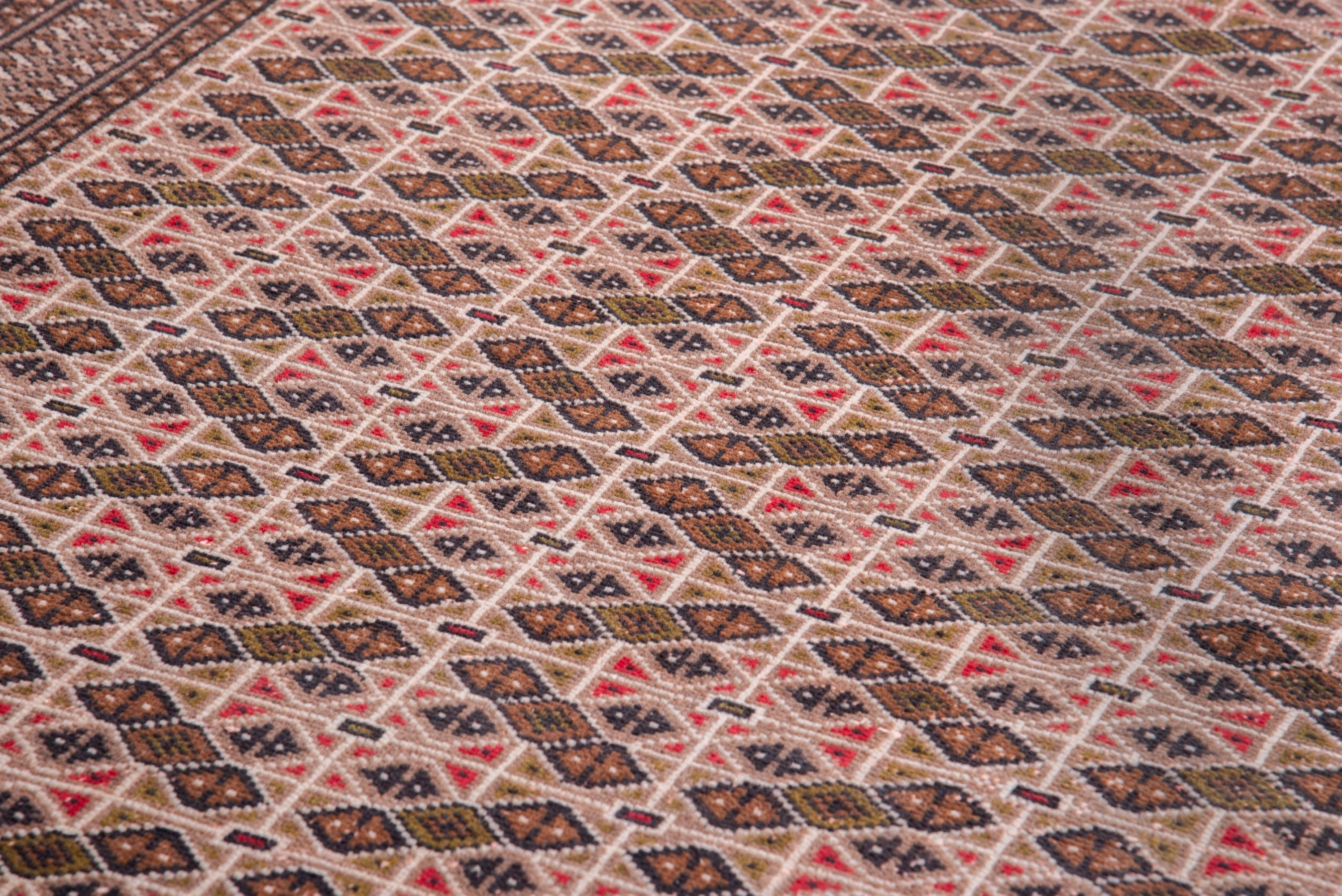 Persian Torkaman accent rug in terracotta and dark brown, view 9 of 16