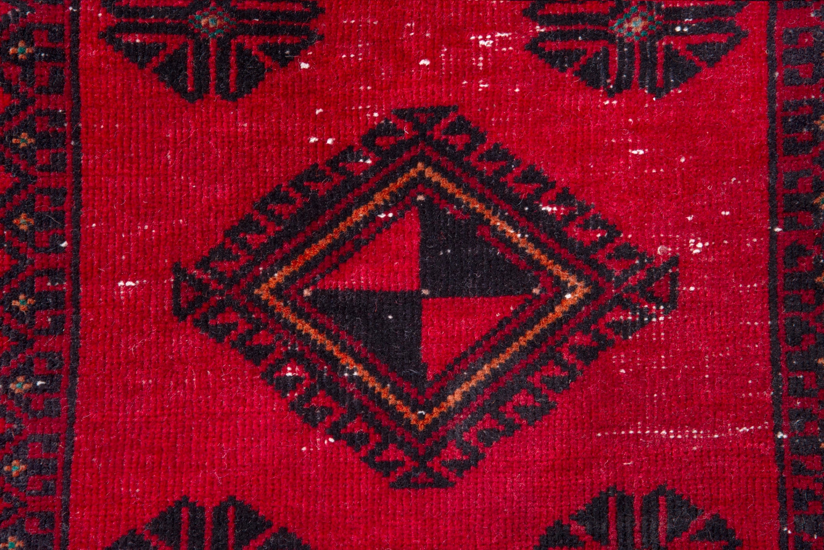 Persian Baluch accent rug in deep red and burgundy, view 11 of 15