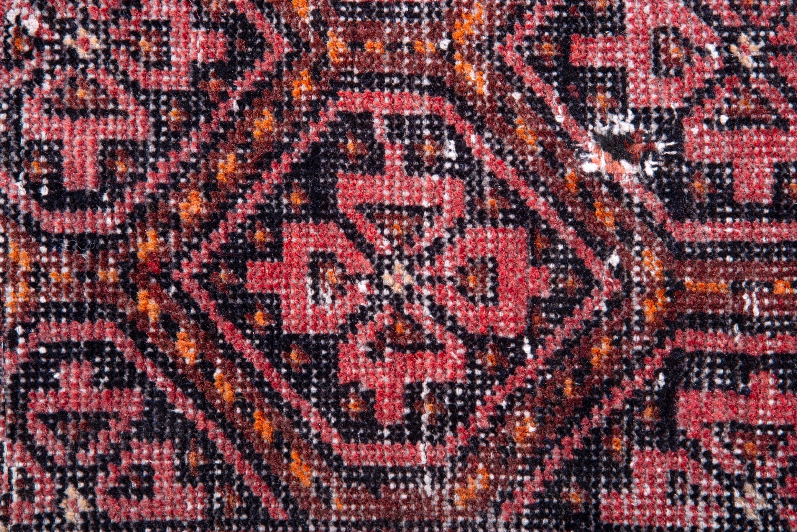 Persian Baluch accent rug in deep red and cream, view 9 of 16