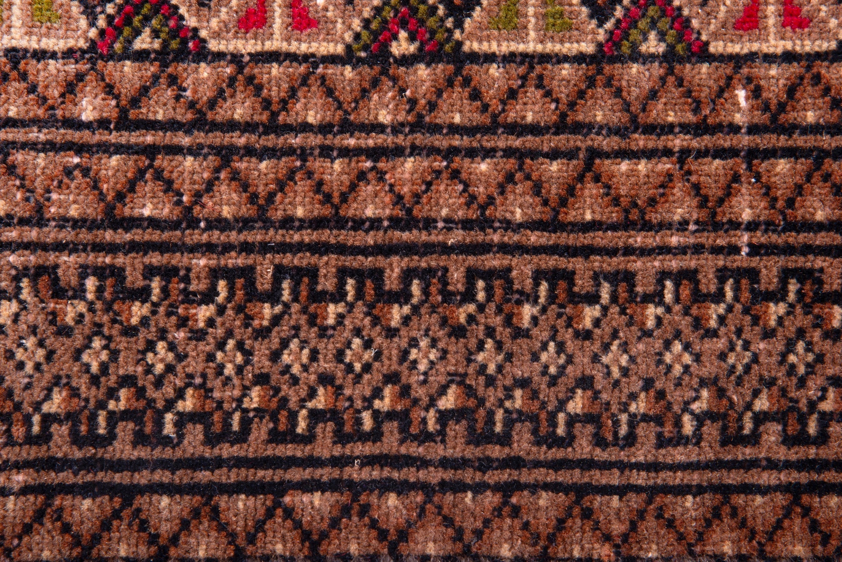 Persian Torkaman accent rug in rose and faded red, view 12 of 19