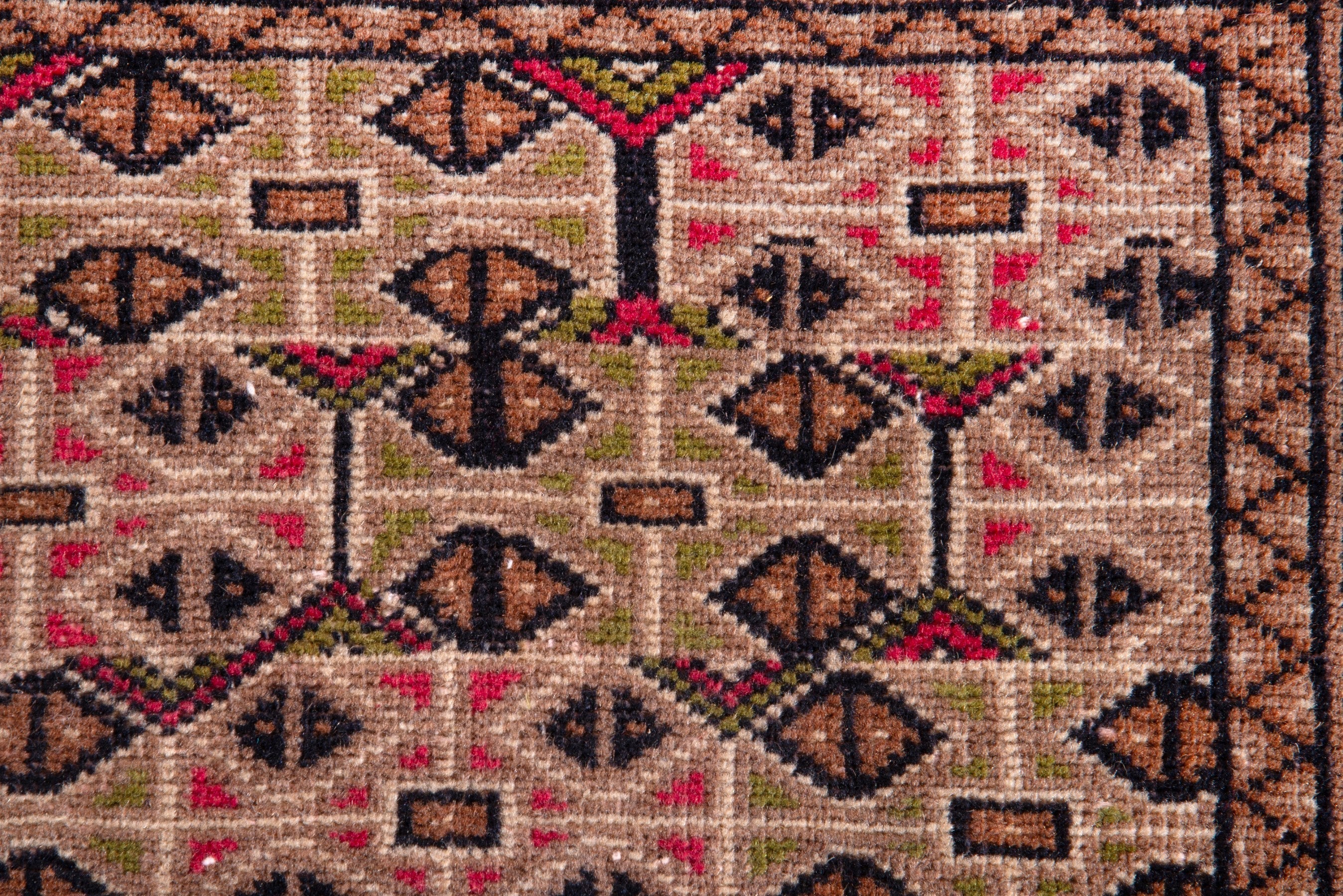 Persian Torkaman accent rug in rose and faded red, view 13 of 19
