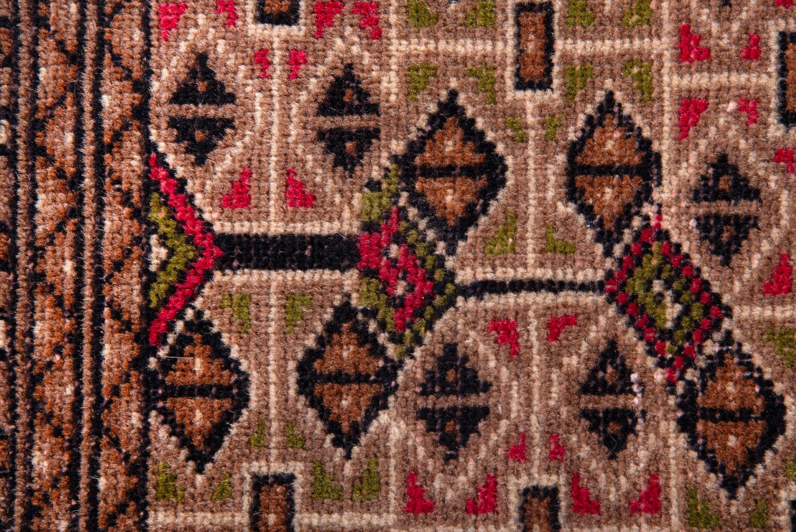 Persian Torkaman accent rug in rose and faded red, view 14 of 19